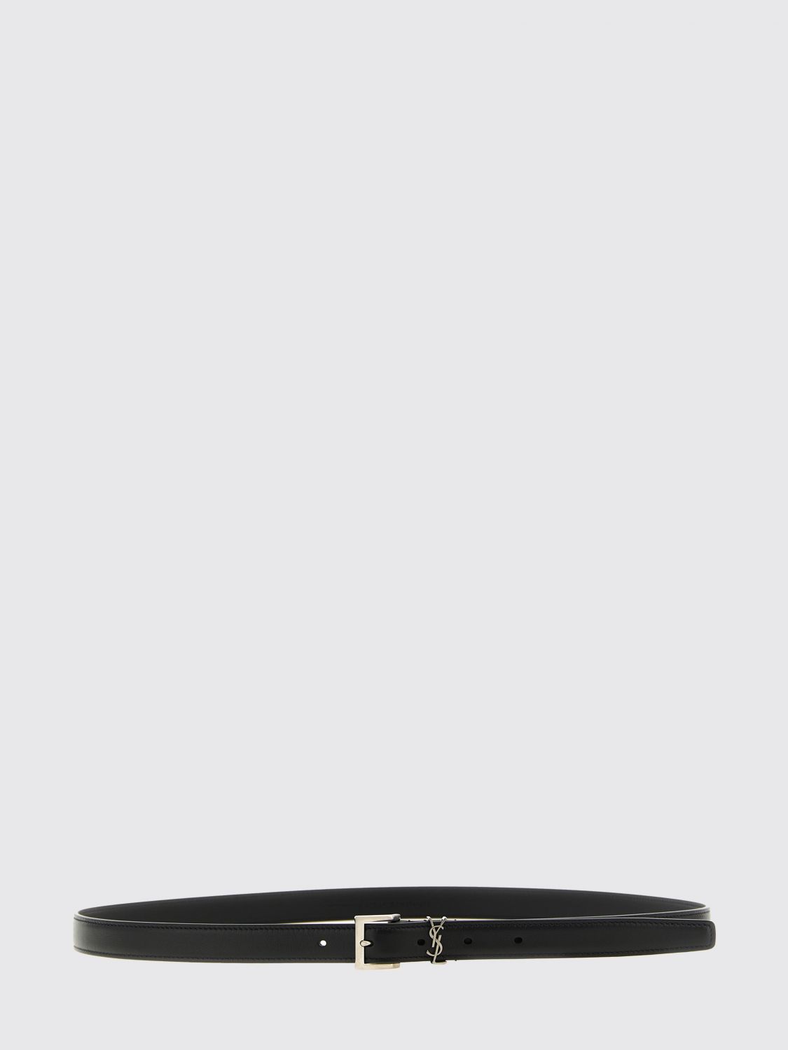 Saint Laurent YSL Monogram Buckle Leather Belt