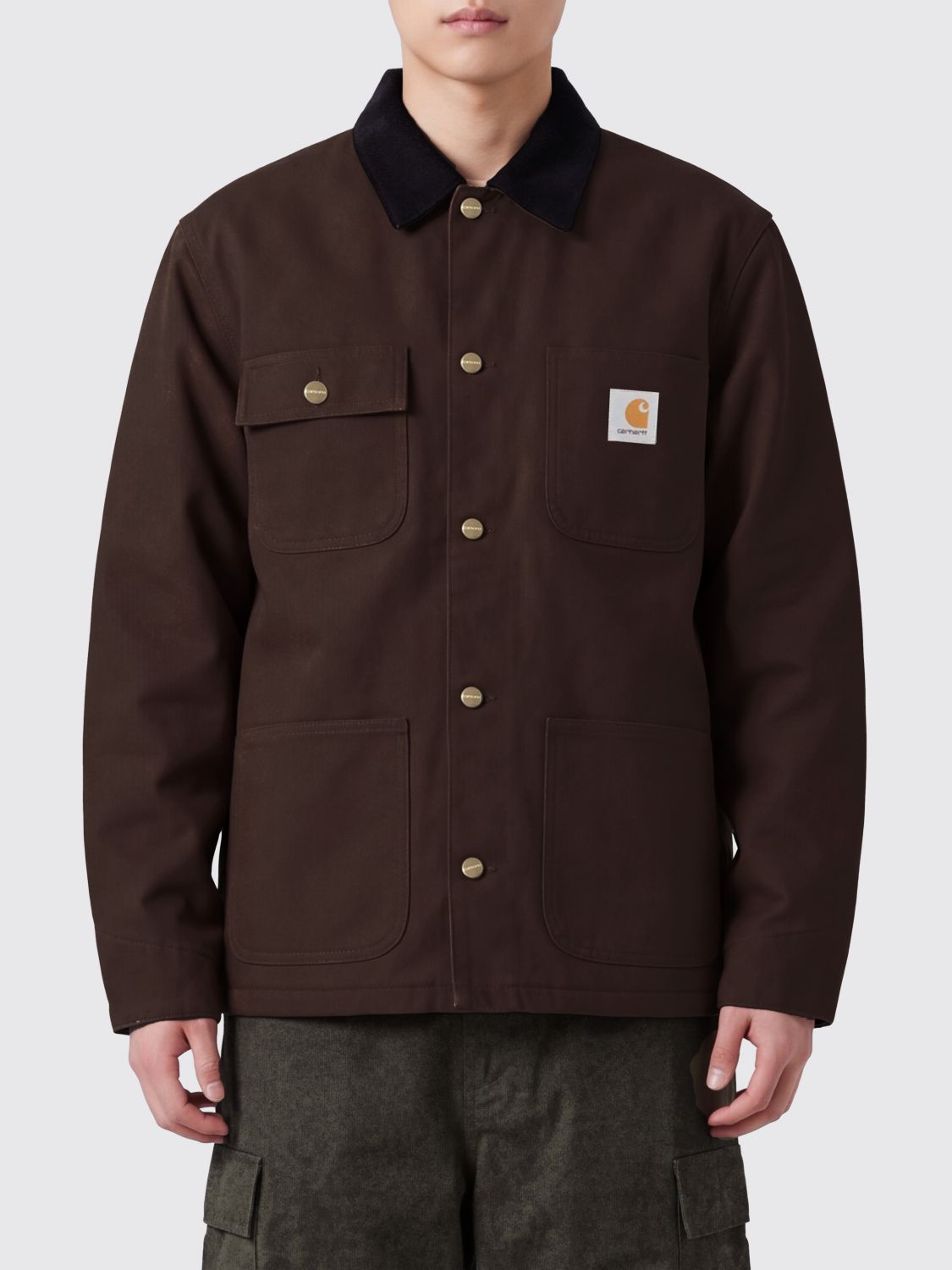 Carhartt Wip Cotton Shirt Jacket with Corduroy Collar