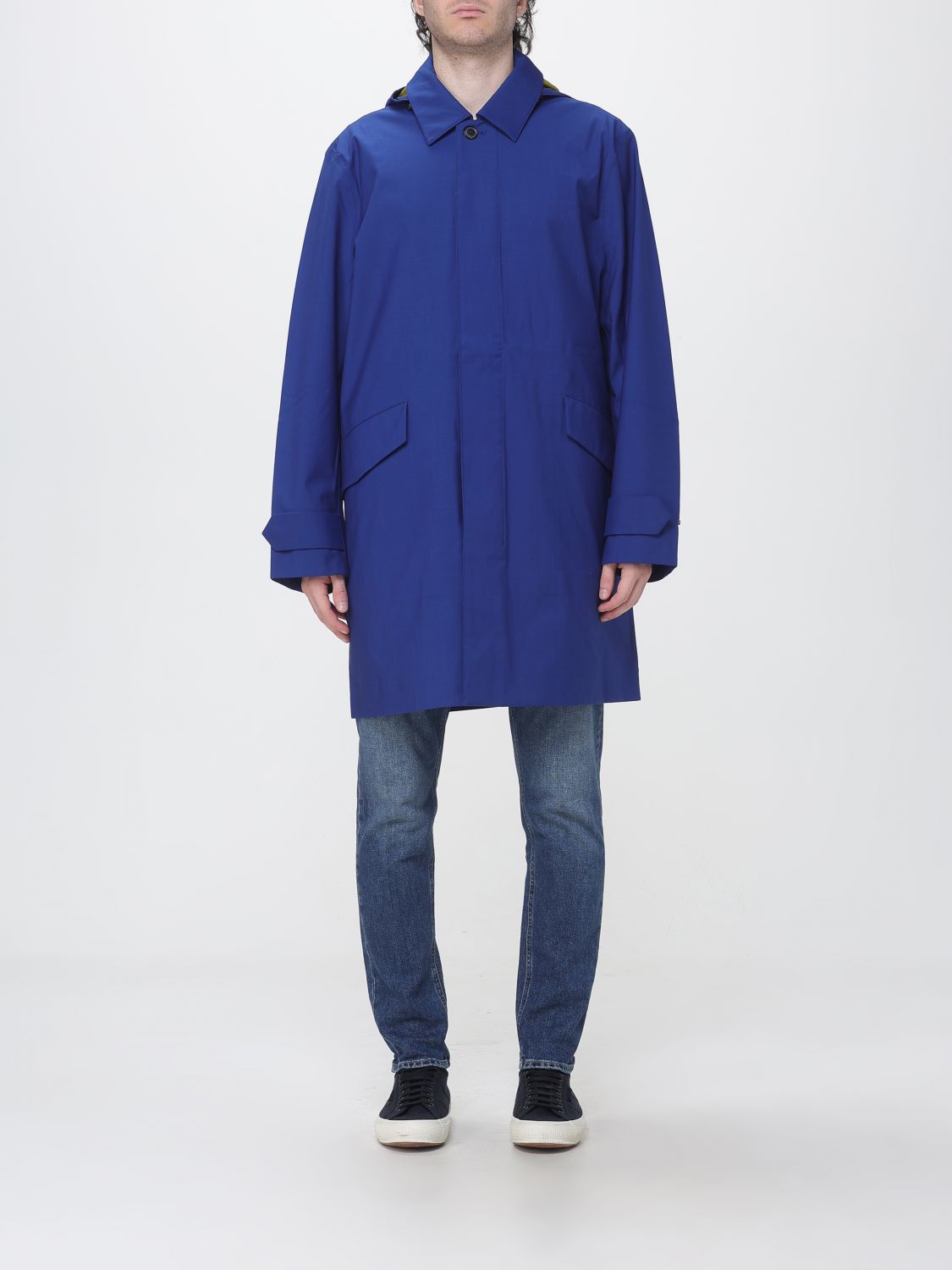 PAUL SMITH Single-Breasted Wool Trench Coat with Hood and Belt PAUL SMITH Single-Breasted Wool Trench Coat with Hood and Belt