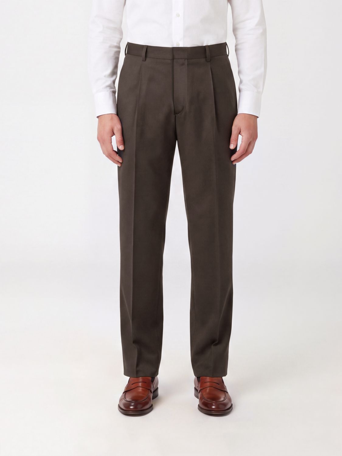 Lardini Pure Virgin Wool Wide-Leg Trousers with Darts and Mid-Rise Waist