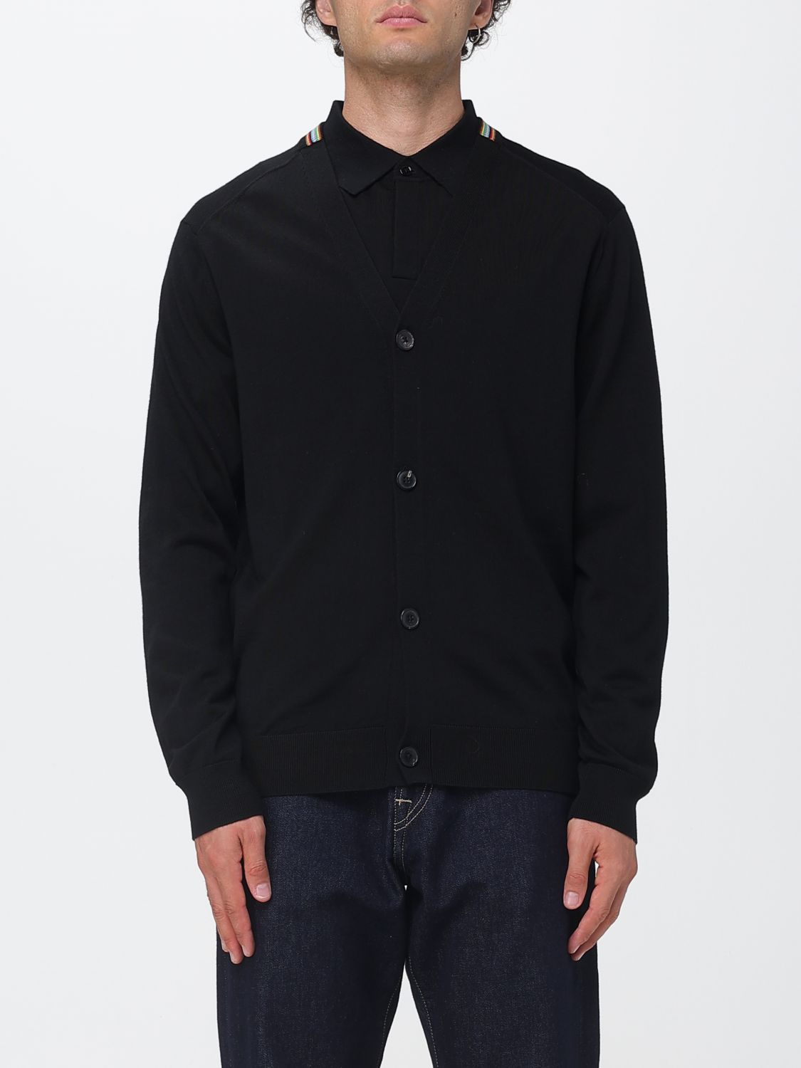 PAUL SMITH V-Ausschnitt Cardigan aus reiner Merinowolle