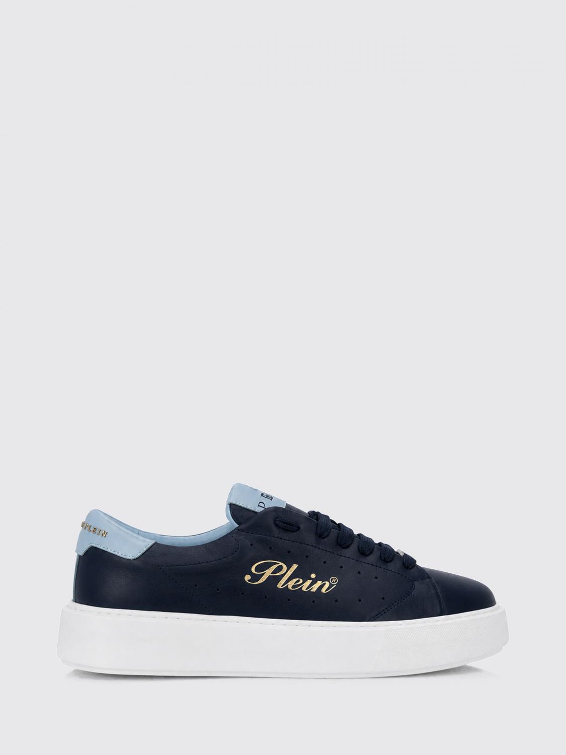 PHILIPP PLEIN Sneakers basse in pelle con suola chunky e logo laminato