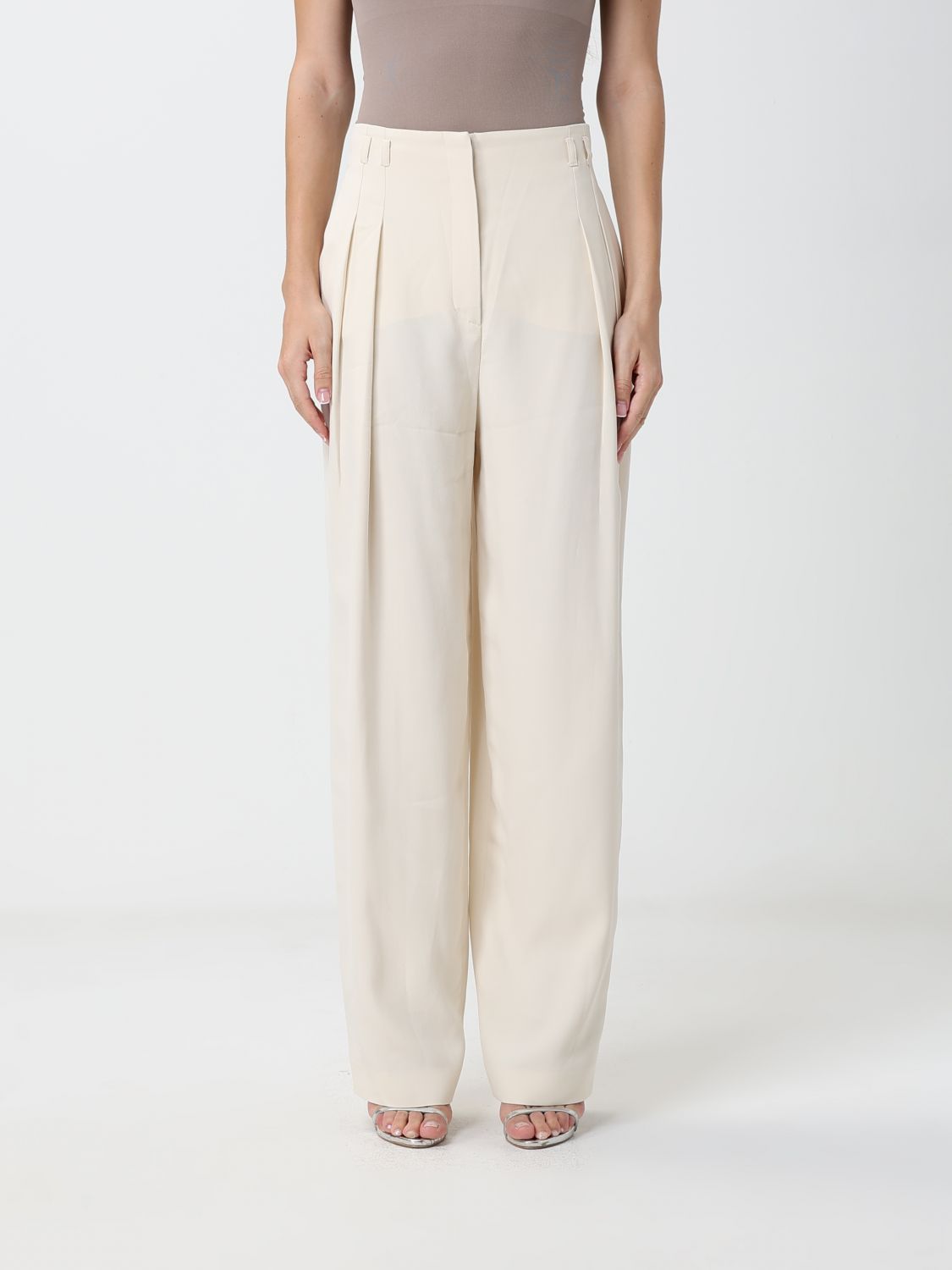 ALBERTA FERRETTI Pantaloni palazzo in crêpe a vita media con pinces