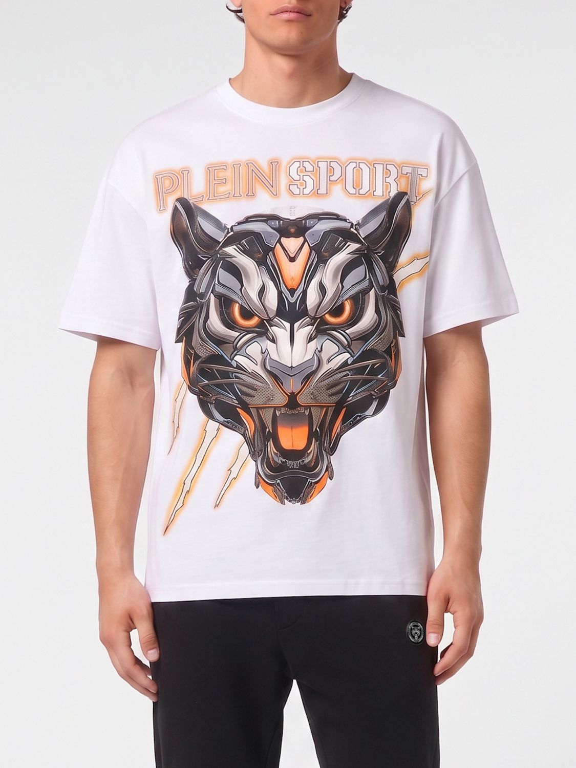 Plein Sport Graphic Logo Print Cotton Jersey T-shirt