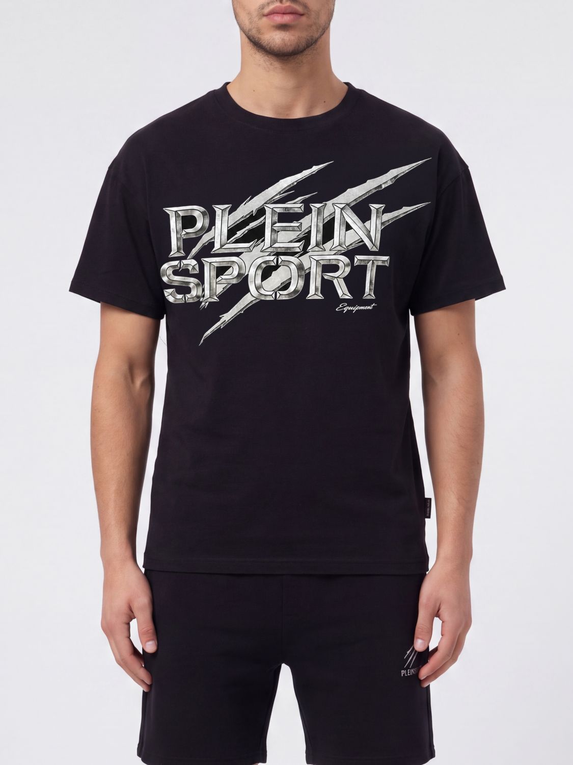 Plein Sport T-Shirt aus Baumwolljersey mit kontrastierendem Logo-Print
