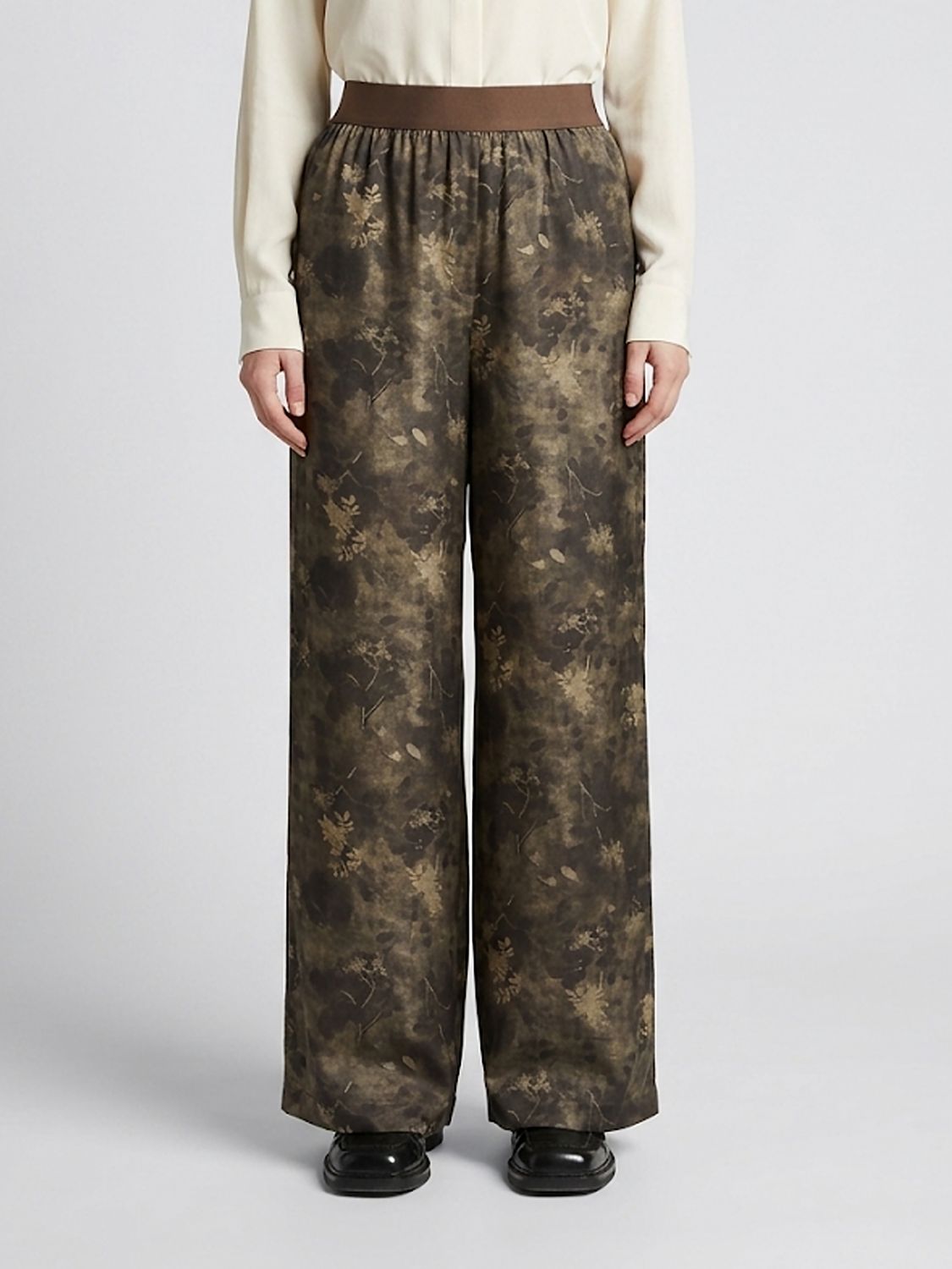 Uma Wang Floral Print Viscose Blend High-Waisted Palazzo Trousers