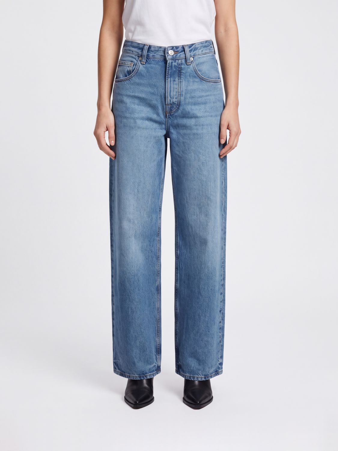 JACQUEMUS Le De-Nîmes High-Waist Wide-Leg Jeans aus Baumwolldenim