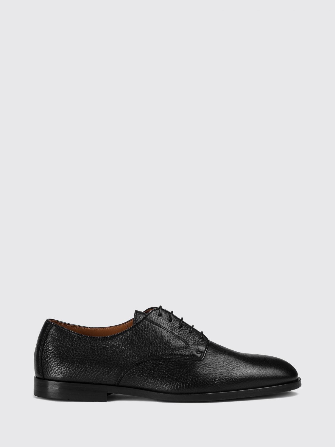DOUCAL’S Classic Deer Leather Derby Shoes with Leather and Rubber Sole