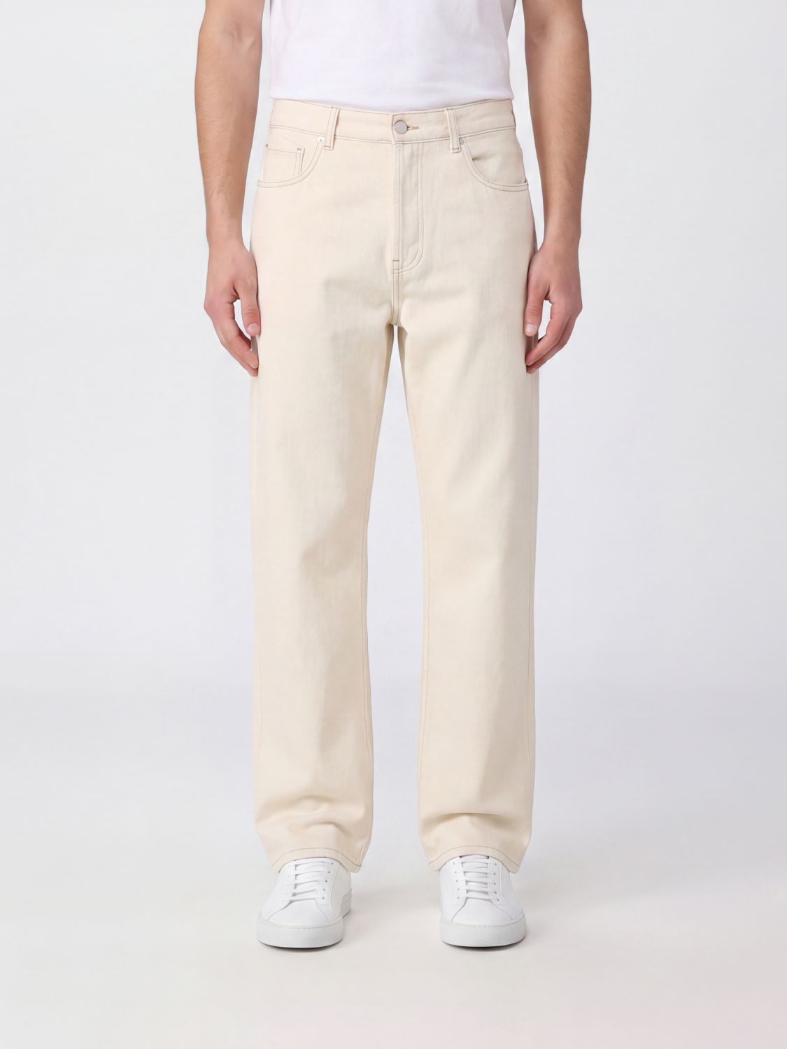 AMI PARIS Jeans Men color Ecru