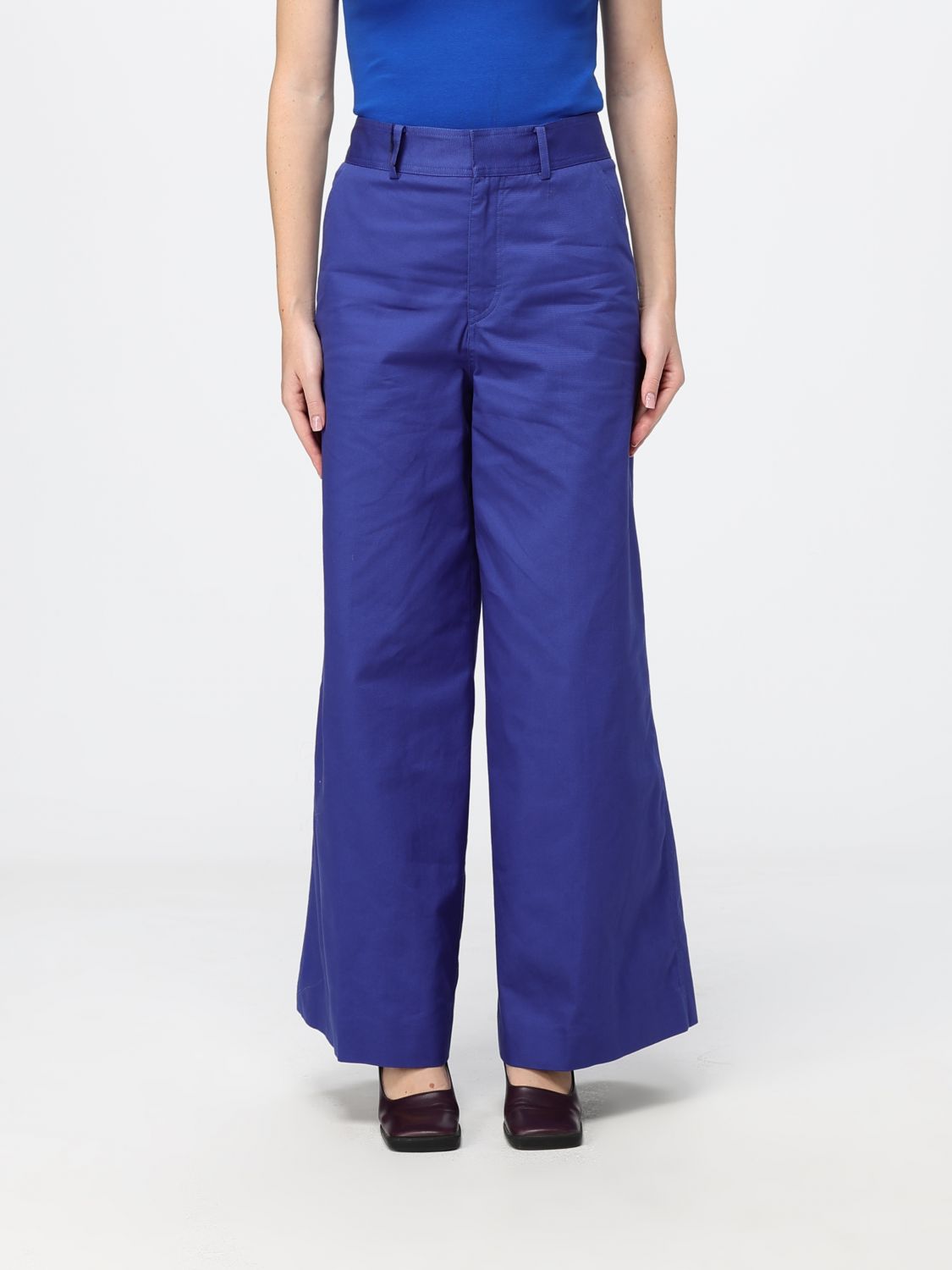 Celine Pants Woman Color Royal Blue In Purple