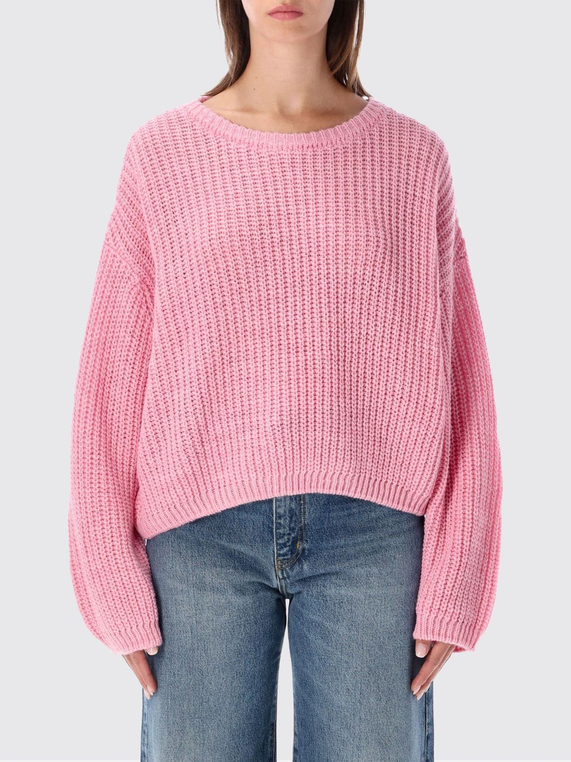 AMERICAN VINTAGE Pullover mit Rundhalsausschnitt in Wollmischung und lockerer Passform