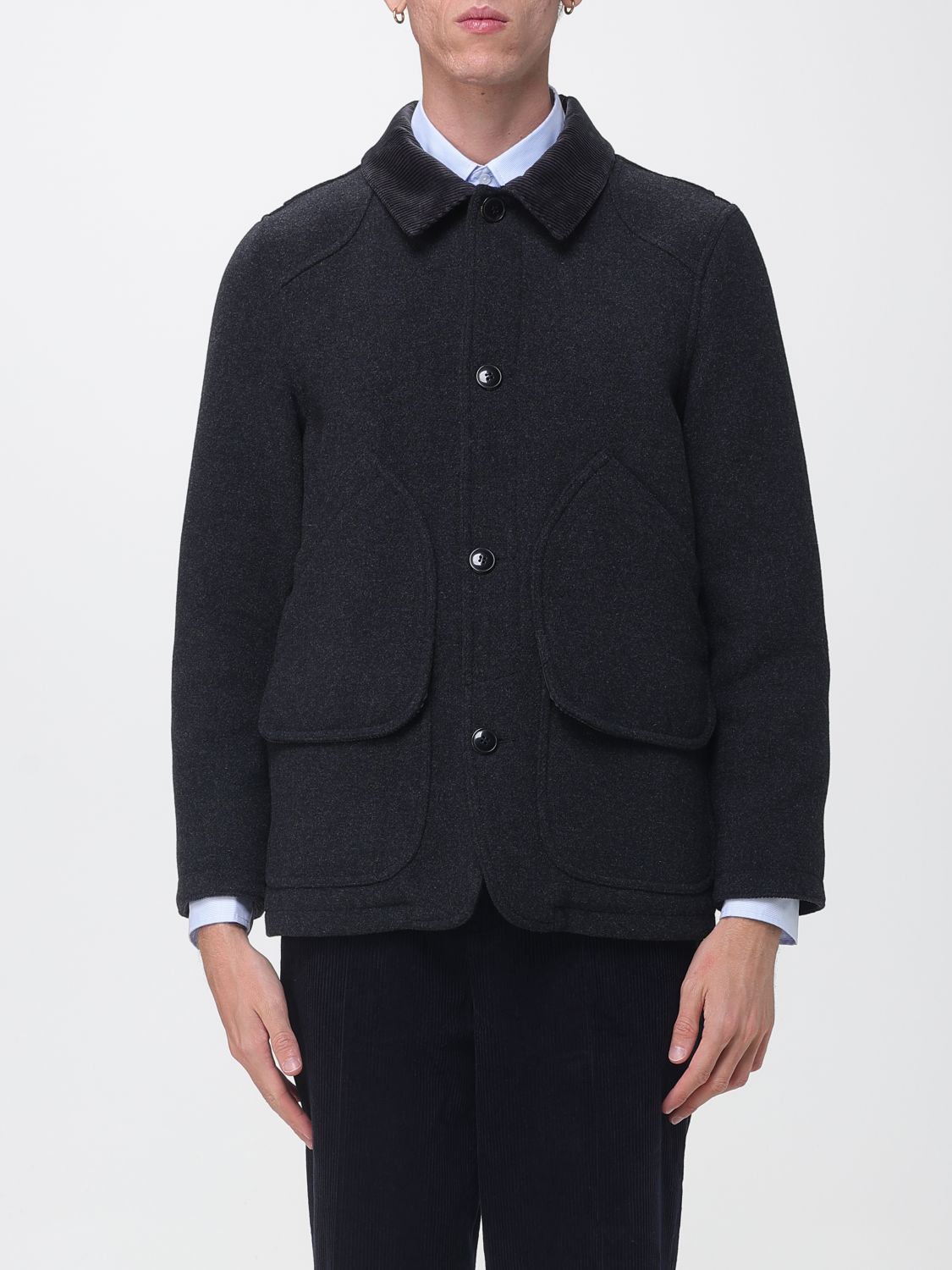 SEBAGO Short Shirt-Style Polyester Coat with Velvet Collar SEBAGO Short Shirt-Style Polyester Coat with Velvet Collar