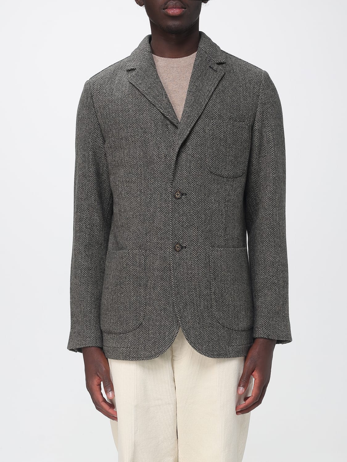SEBAGO Short Single-Breasted Polyester Blazer with Lapels and Patch Pockets