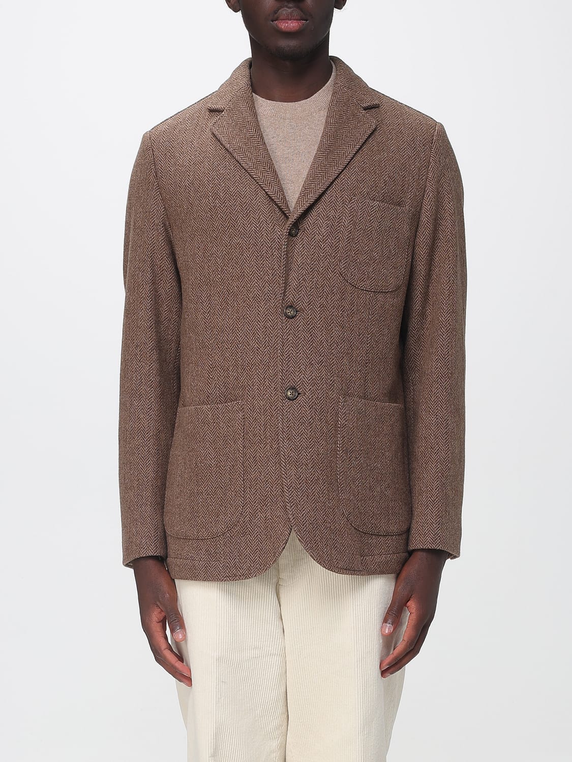 SEBAGO Short Single-Breasted Polyester Blazer with Lapels and Patch Pockets