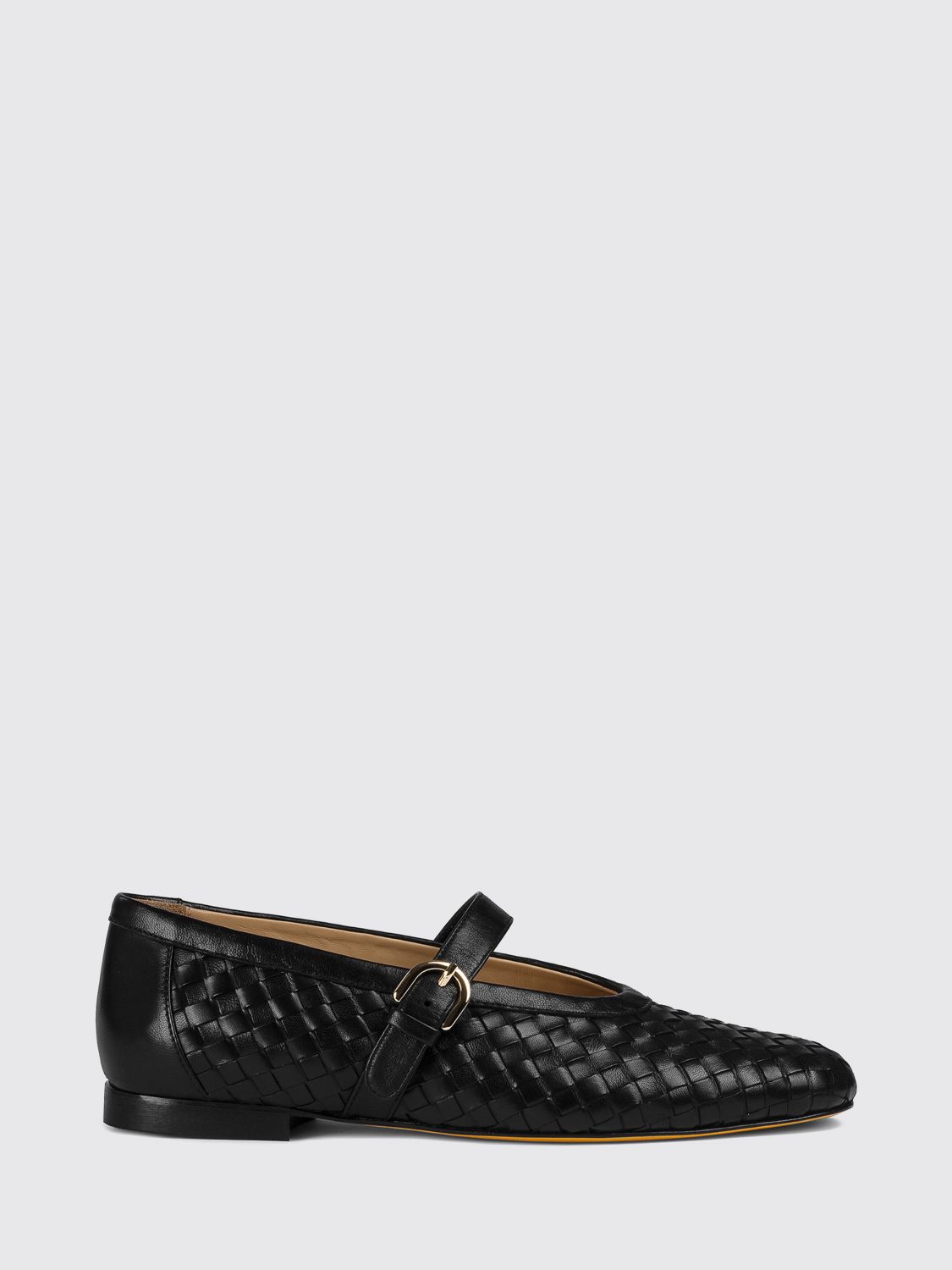 Doucal's Woven Calfskin Mary Jane Flats with Adjustable Strap · 39½