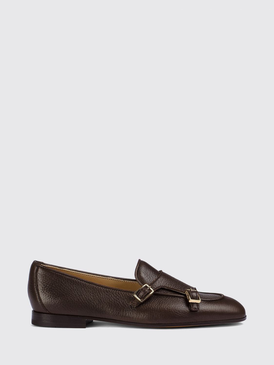 Doucal's Deerskin Double Monk Strap Shoes with Raised Moc-Toe