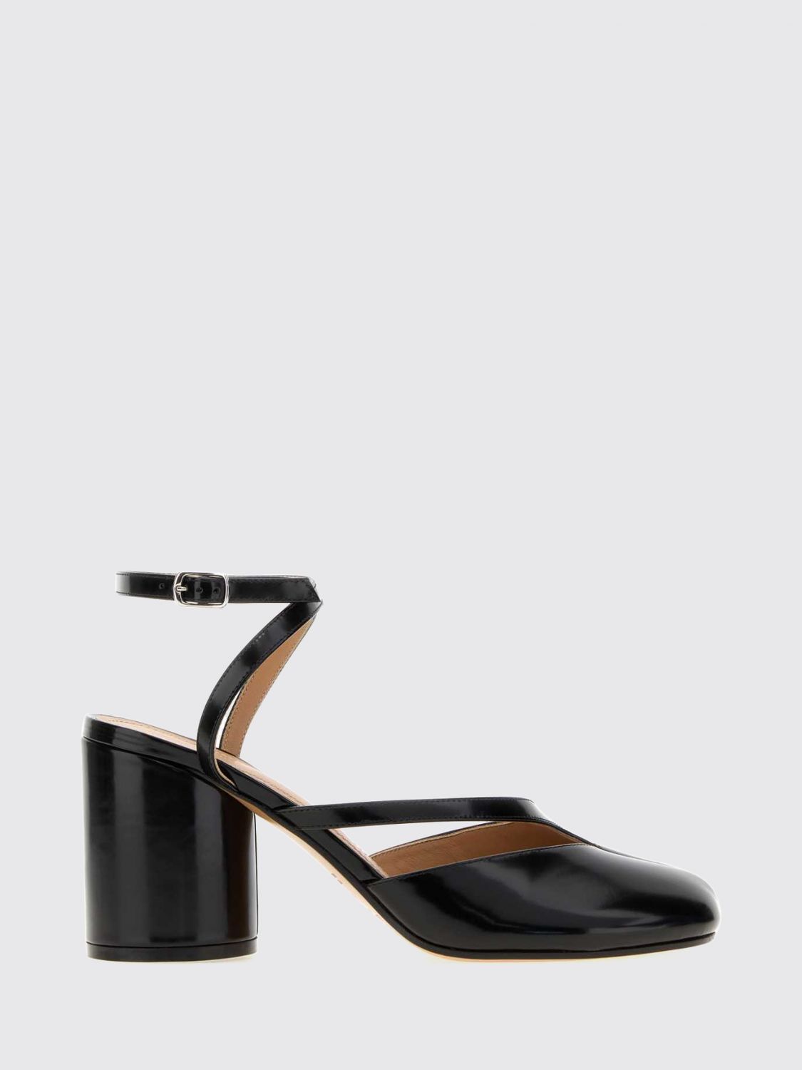 MAISON MARGIELA Tabi Calfskin Court Shoes with High Cylindrical Heel