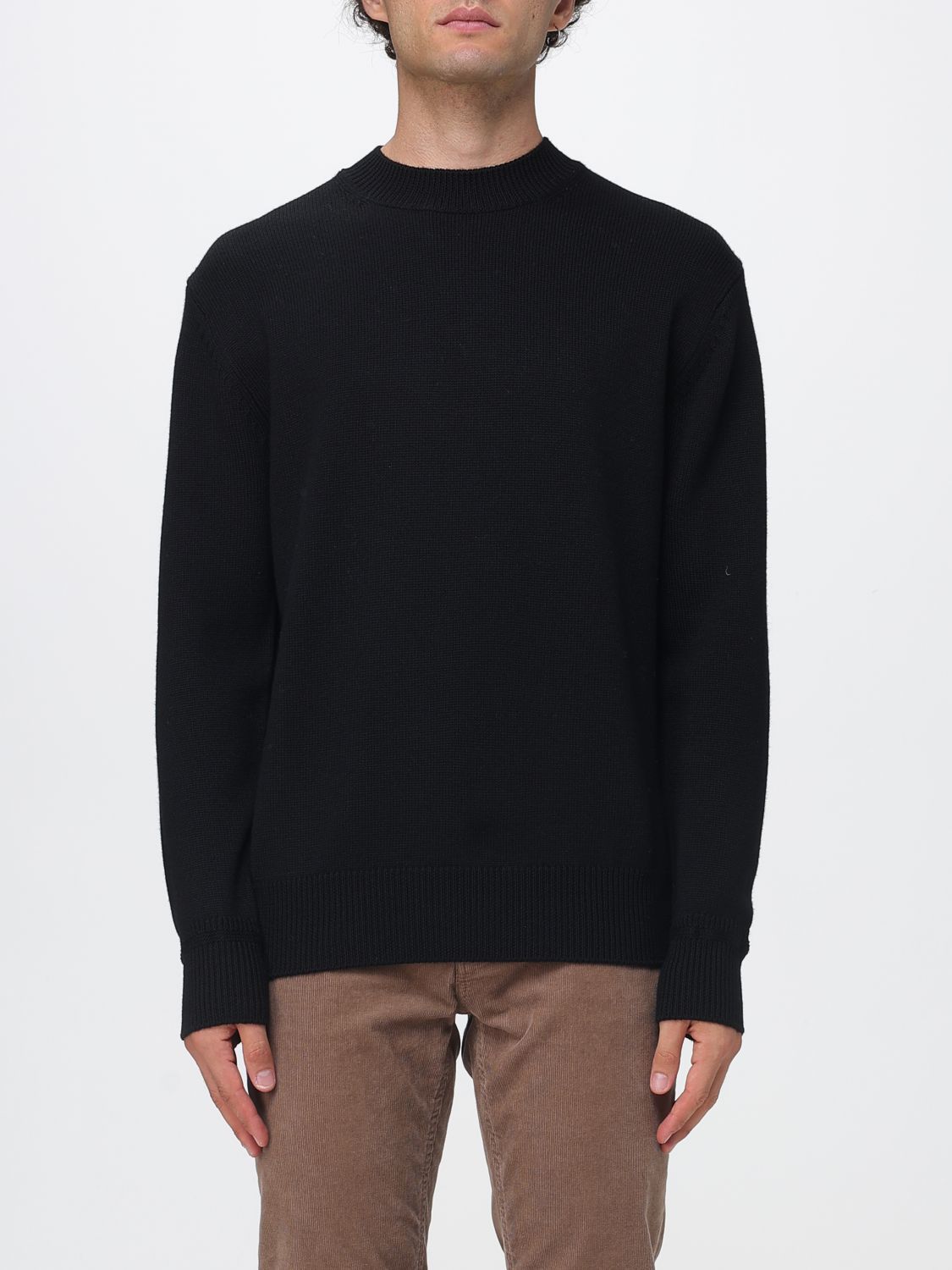 PAOLO PECORA Wollpullover mit Rundhalsausschnitt, langen Ärmeln und Rippbündchen