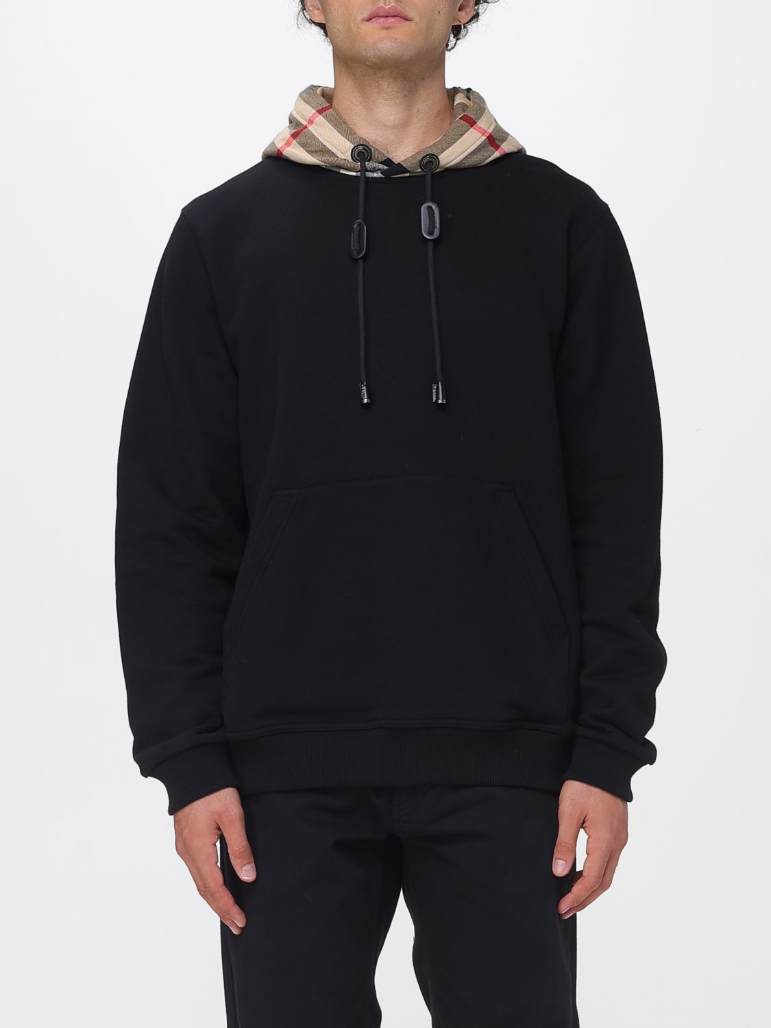 BURBERRY Baumwoll-Hoodie mit Vintage-Check-Detail und Kängurutasche