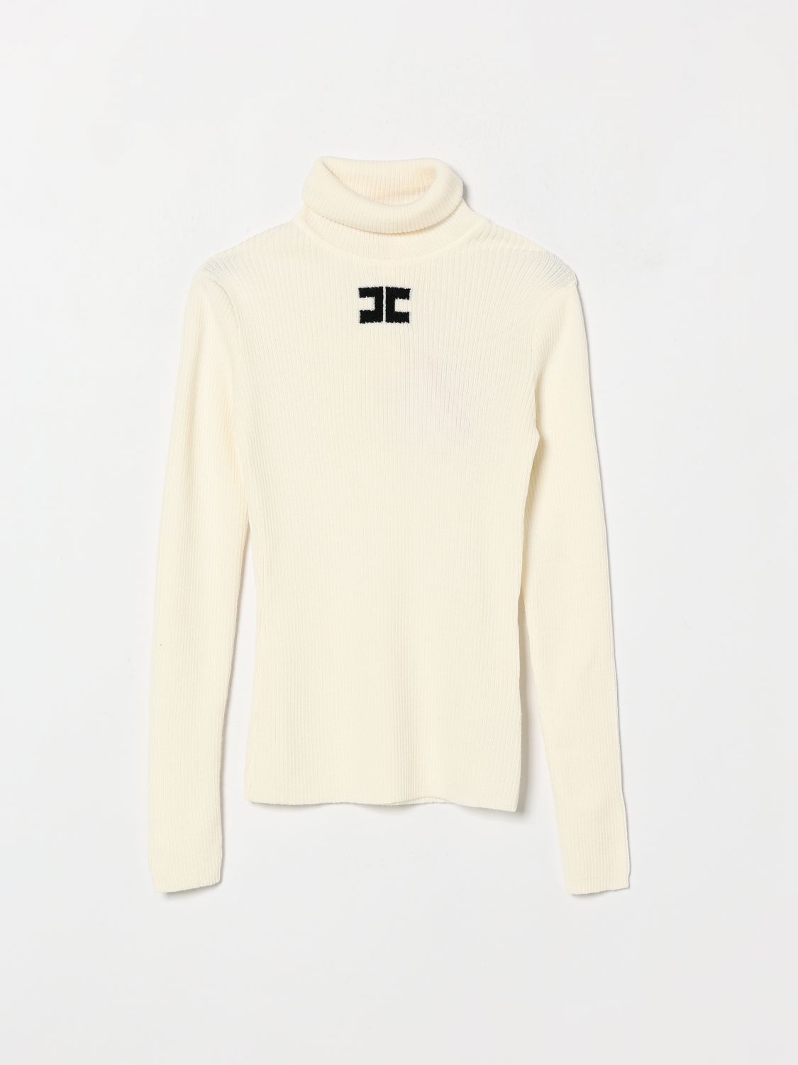 ELISABETTA FRANCHI LA MIA BAMBINA Rollkragenpullover aus Schurwolle mit gesticktem Logo