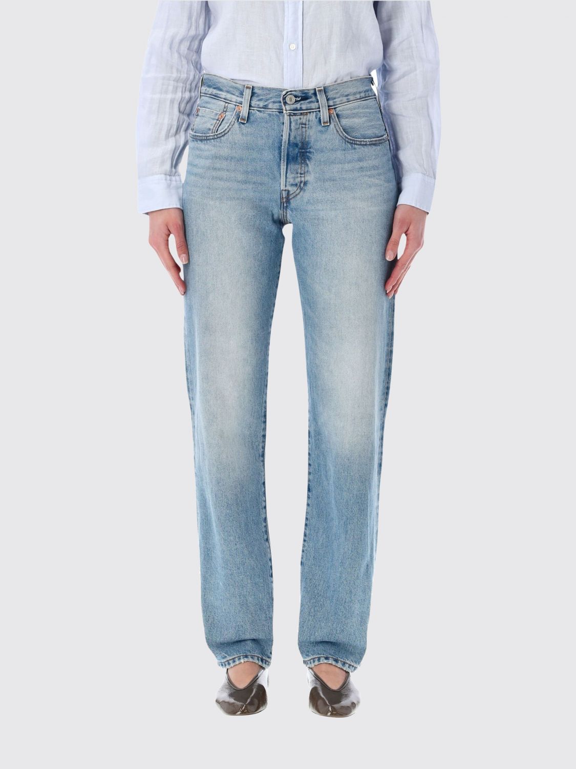 LEVI'S 501 Jeans aus Baumwoll-Denim mit mittlerer Leibhöhe und geradem Bein