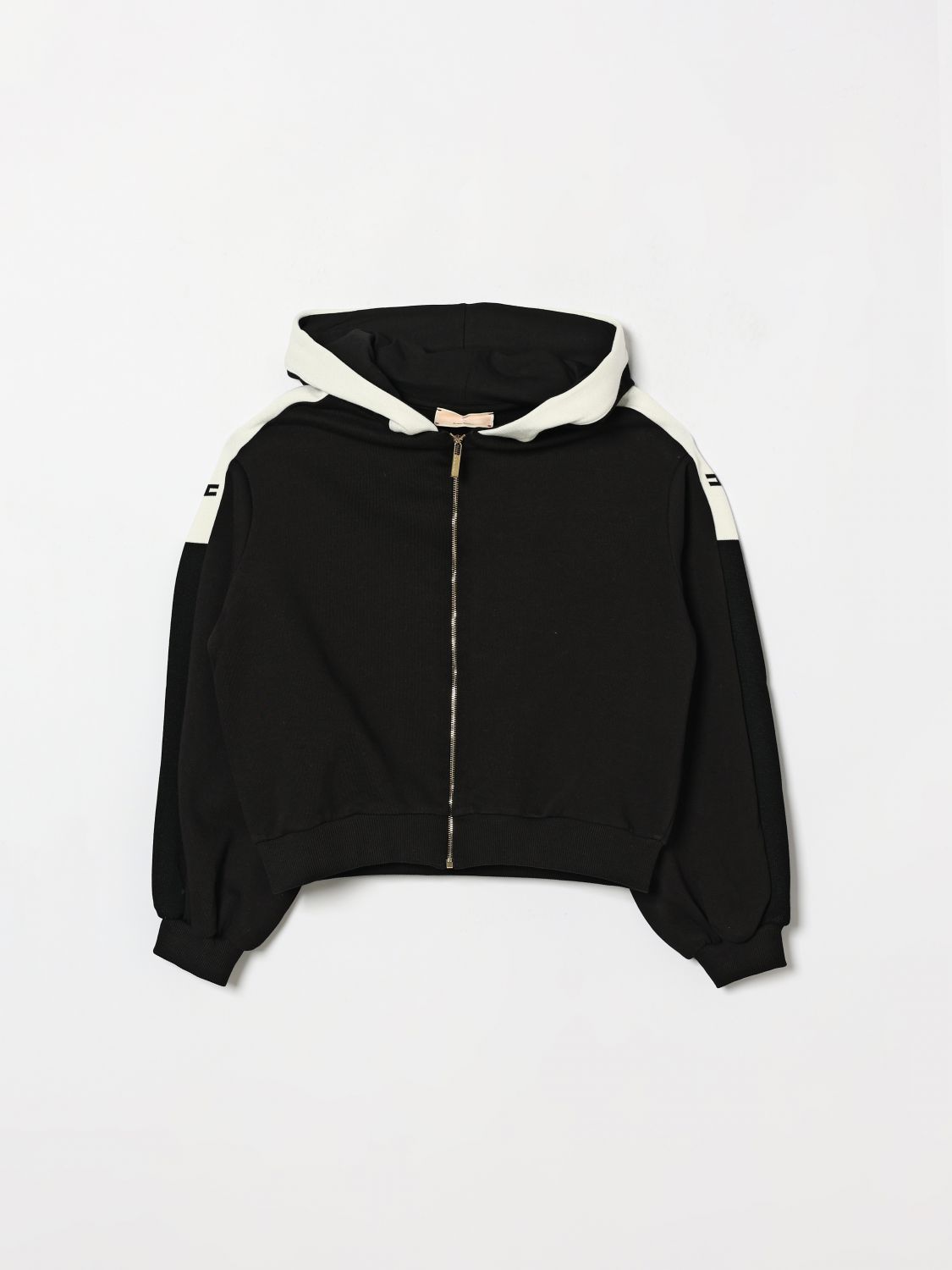 ELISABETTA FRANCHI LA MIA BAMBINA Baumwoll-Kapuzenjacke mit Reißverschluss