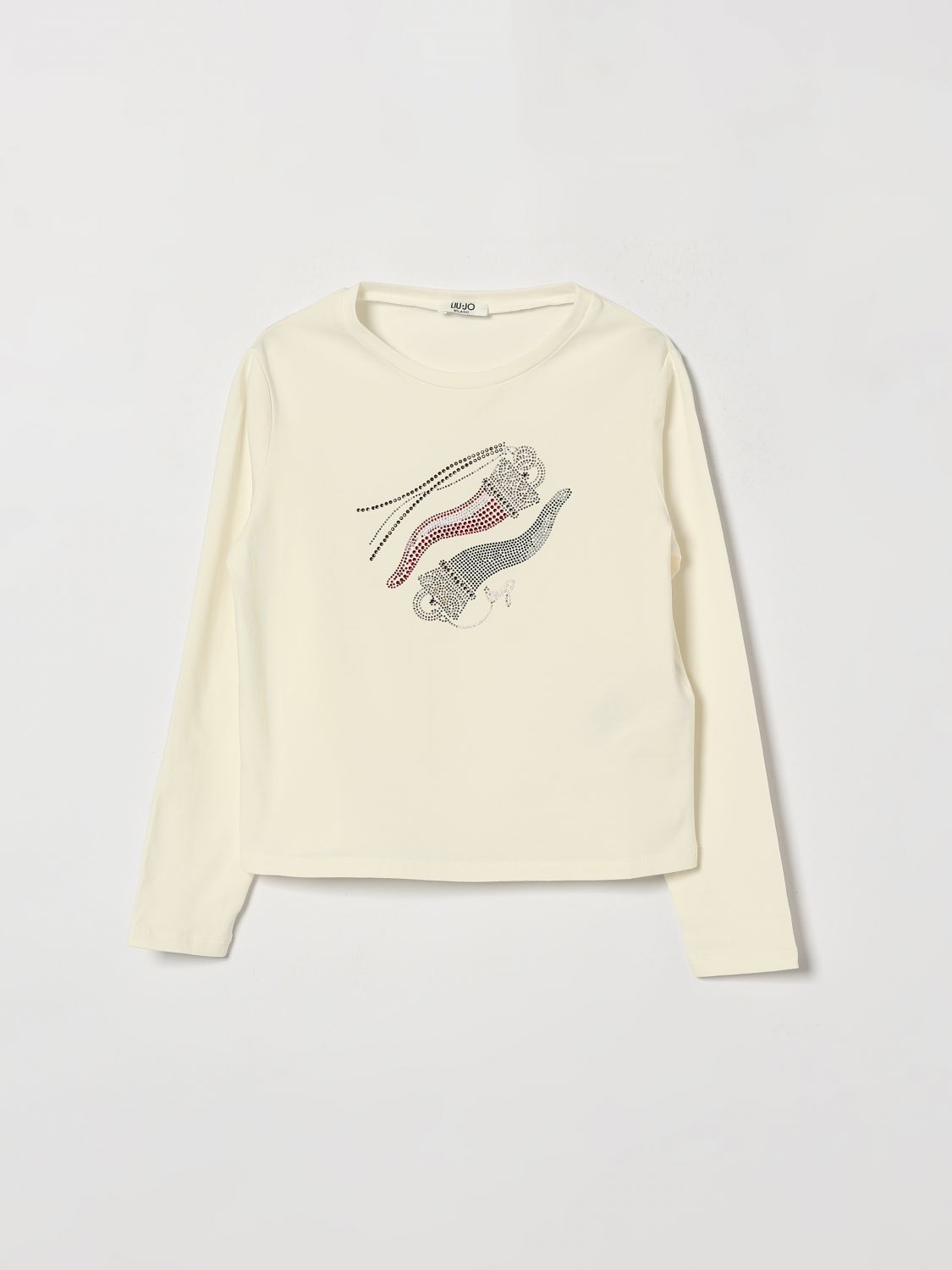 LIU JO Girl's Long-Sleeved Cotton T-Shirt with Graphic Print