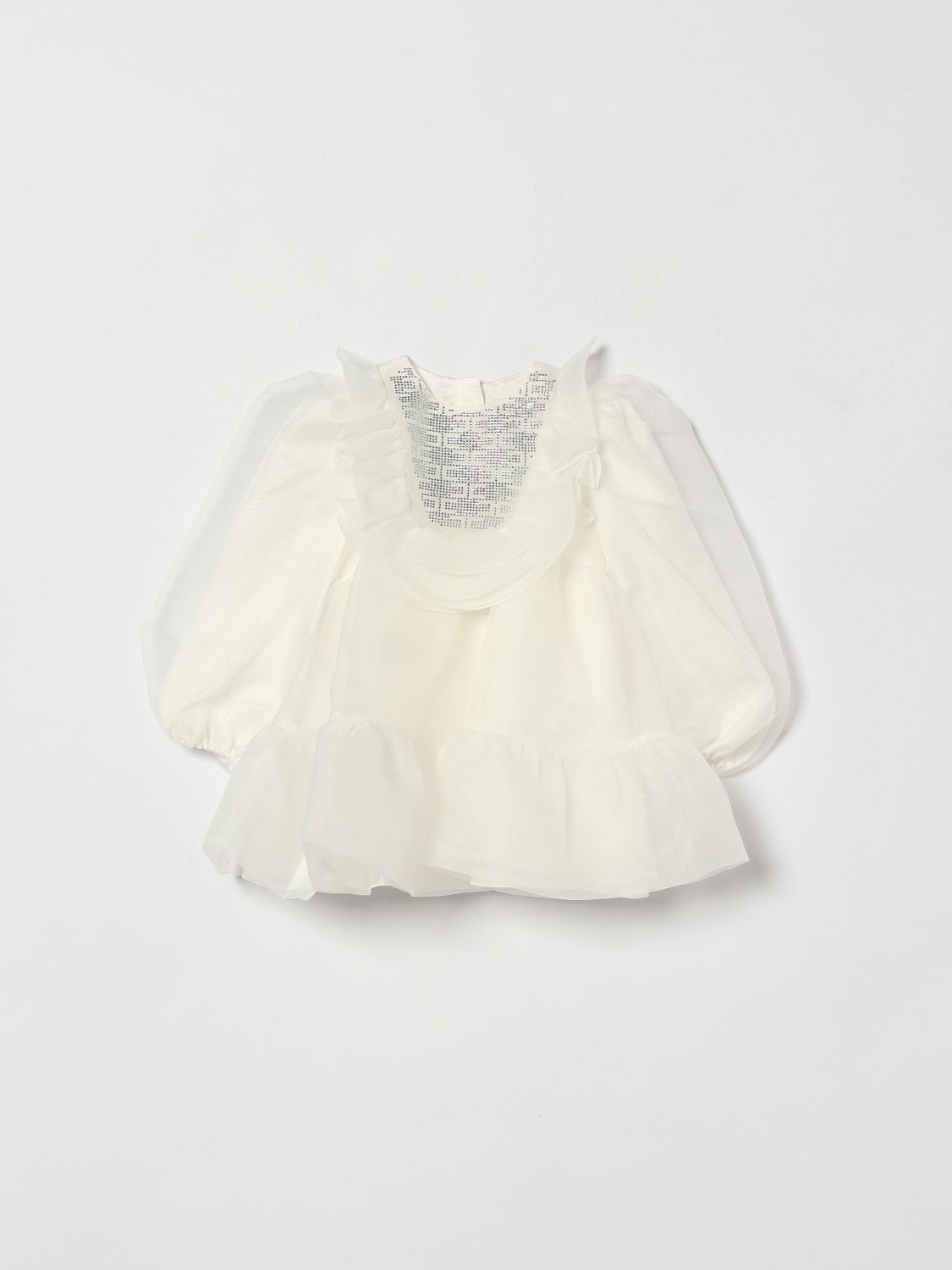 ELISABETTA FRANCHI LA MIA BAMBINA Festliches Tüllkleid mit Rüschen und Strass