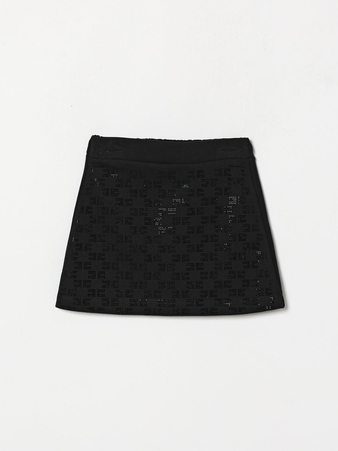 ELISABETTA FRANCHI LA MIA BAMBINA Slim-Fit-Minirock mit Strass-Monogramm