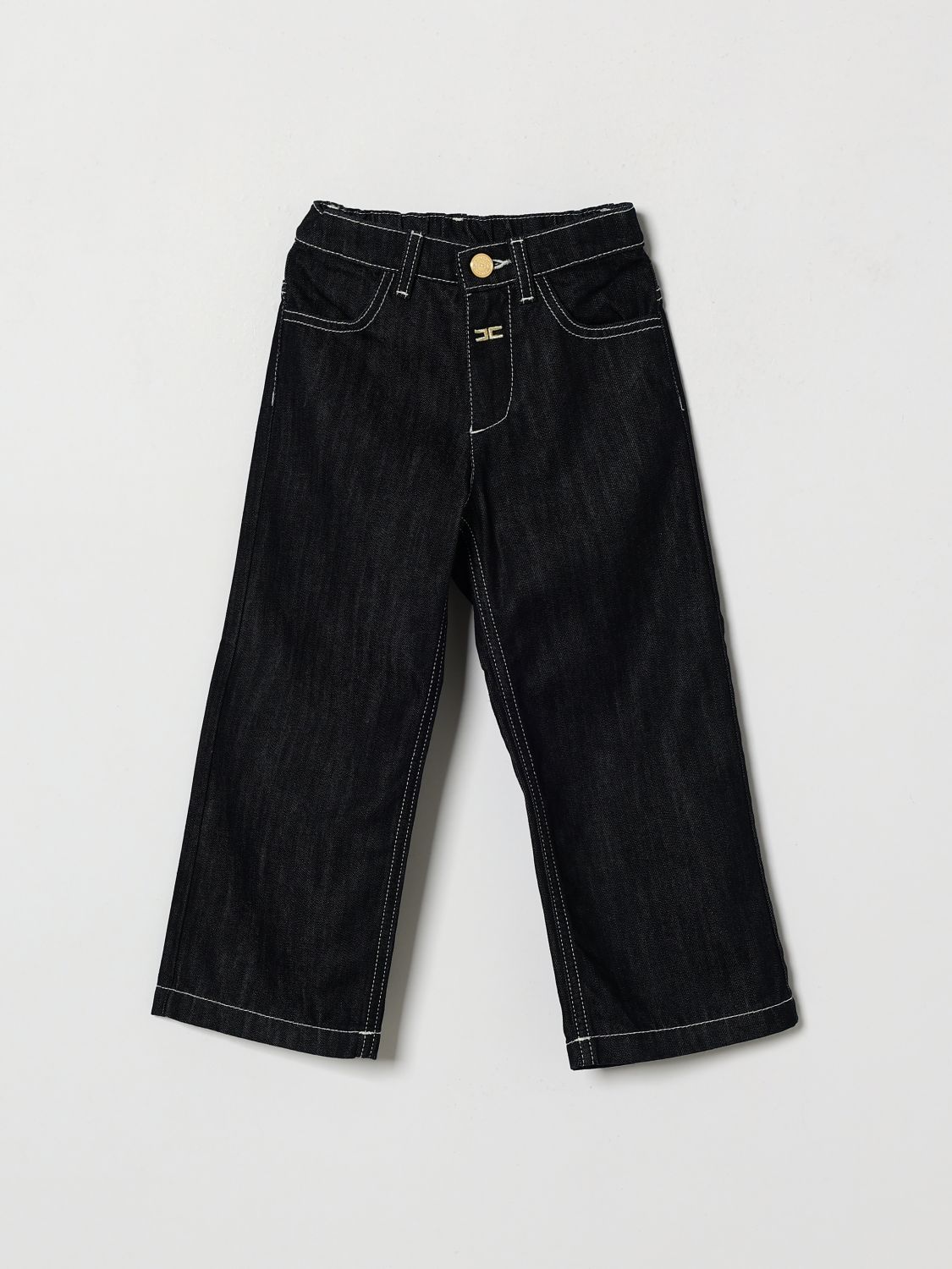 ELISABETTA FRANCHI LA MIA BAMBINA Regular-Fit-Jeans aus Denim mit Monogramm-Stickerei