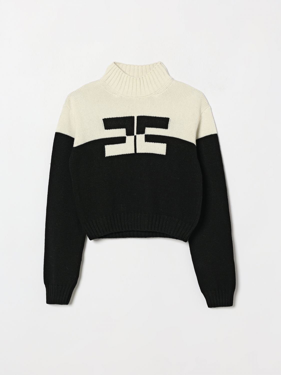 ELISABETTA FRANCHI LA MIA BAMBINA Rollkragenpullover aus Wollmischung mit Logo
