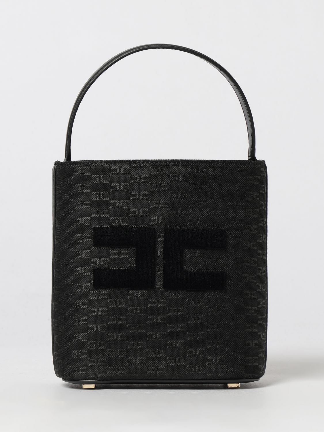 ELISABETTA FRANCHI LA MIA BAMBINA Handtasche aus technischem Stoff mit Monogramm