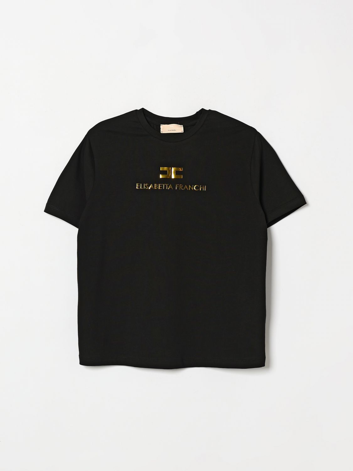 ELISABETTA FRANCHI LA MIA BAMBINA Baumwoll-T-Shirt mit laminiertem Logo