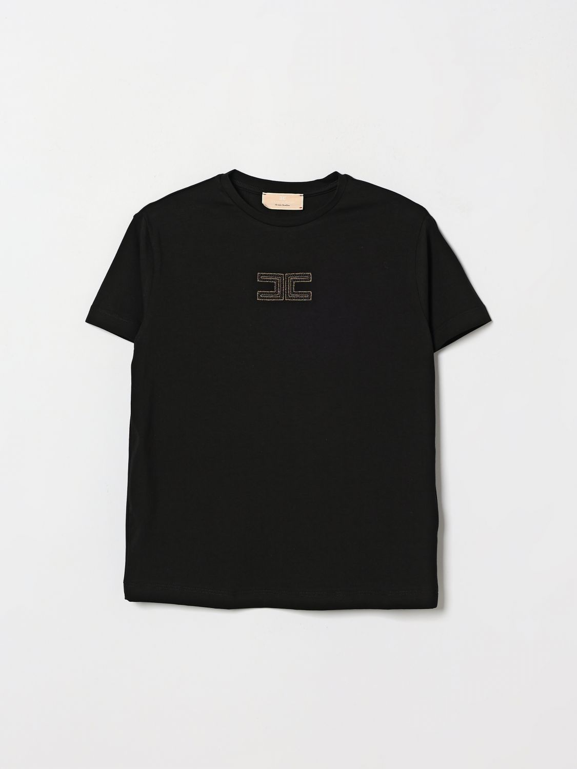 ELISABETTA FRANCHI LA MIA BAMBINA Baumwoll-T-Shirt mit gesticktem Logo