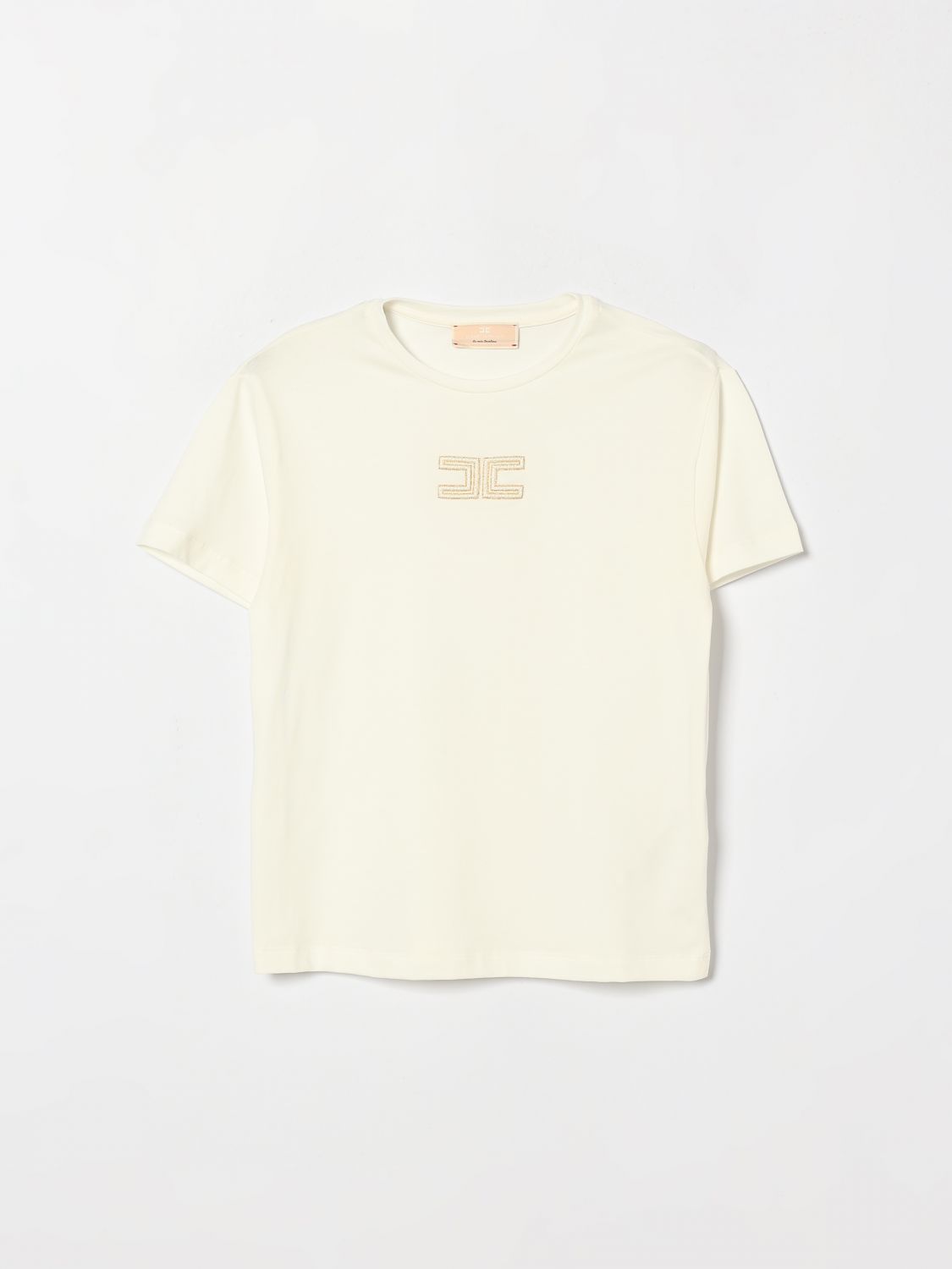 ELISABETTA FRANCHI LA MIA BAMBINA Baumwoll-T-Shirt mit gesticktem Logo
