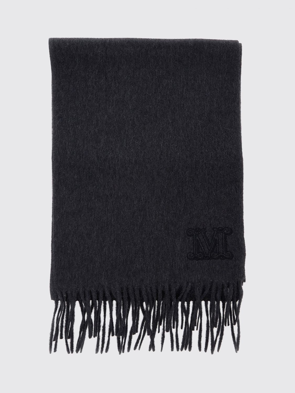 MAX MARA Sciarpa in 100% puro cashmere con dettaglio logo ricamato