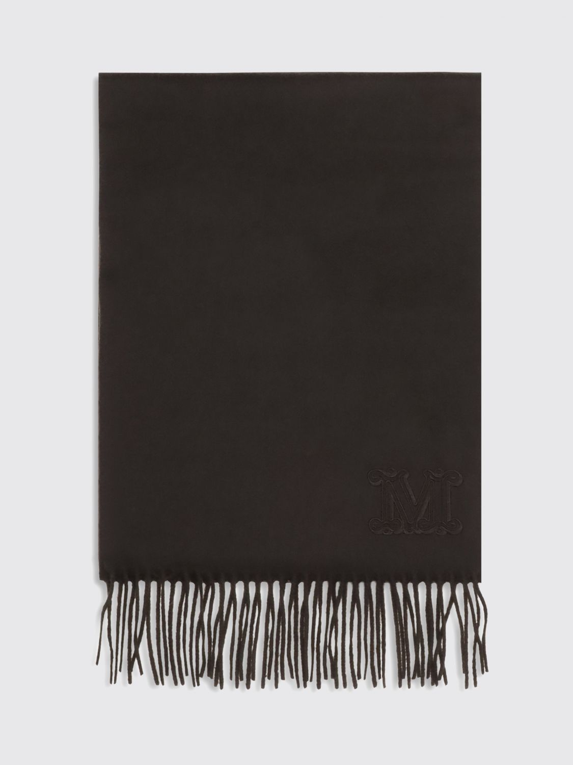 MAX MARA Sciarpa in 100% puro cashmere con dettaglio logo ricamato