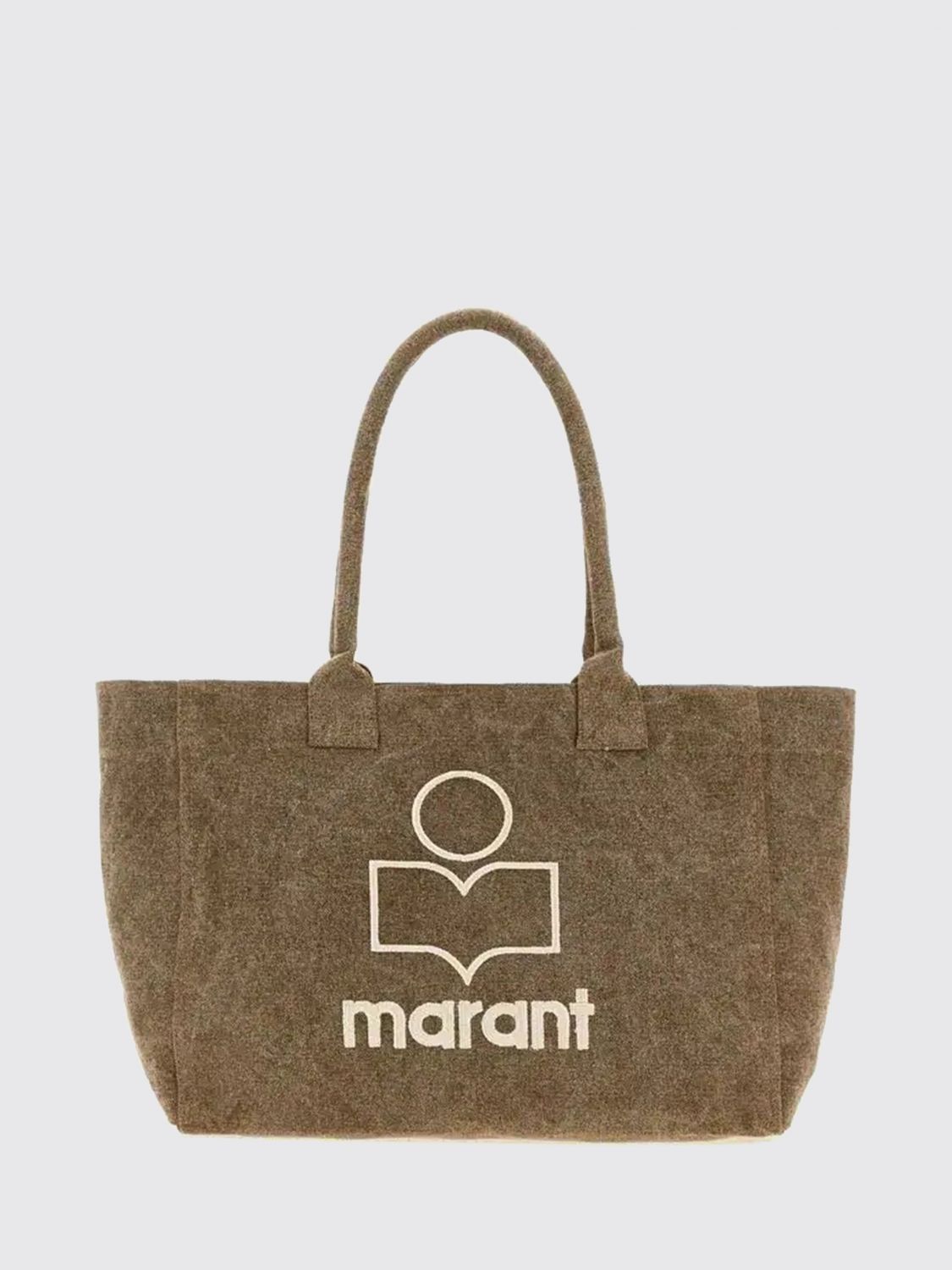 ISABEL MARANT Yenky Cotton Tote Bag with Contrasting Front Logo ISABEL MARANT Yenky Cotton Tote Bag with Contrasting Front Logo