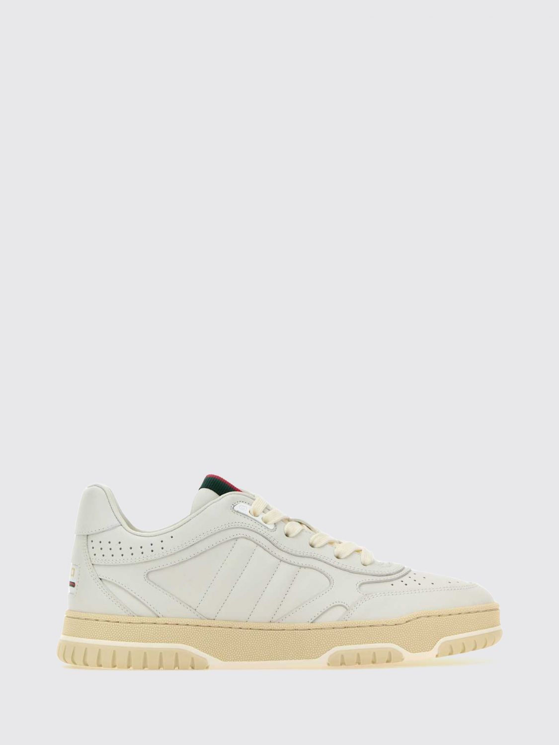GUCCI Re-Web Leder-Sneaker mit ikonischem Web-Detail und runder Kappe