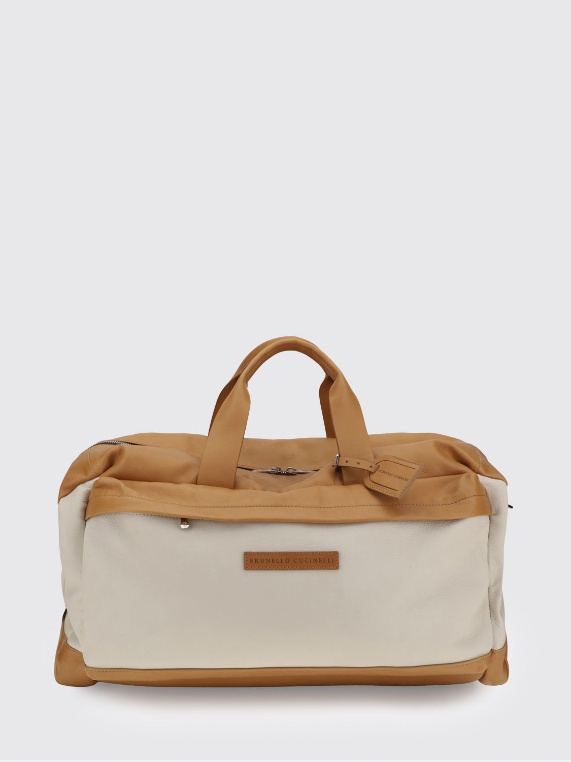BRUNELLO CUCINELLI Active Bicolor Calfskin Leather Travel Bag