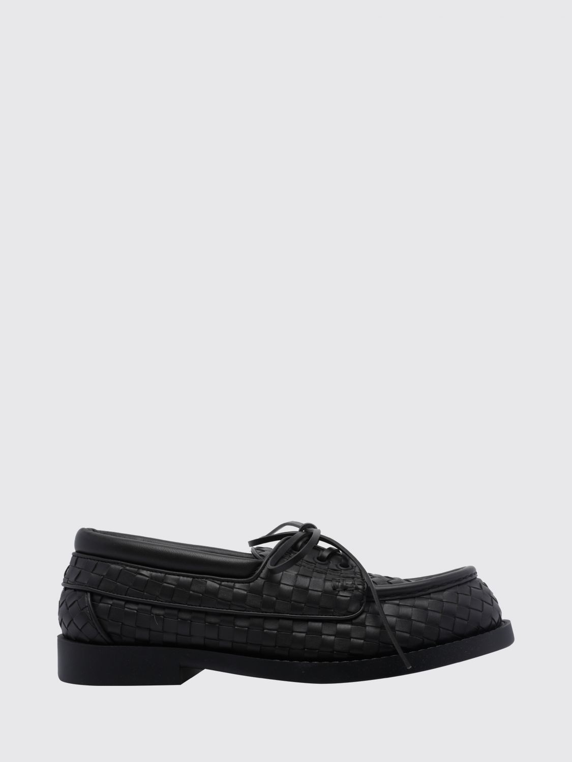 BOTTEGA VENETA Pier Woven Calfskin Boat Shoes