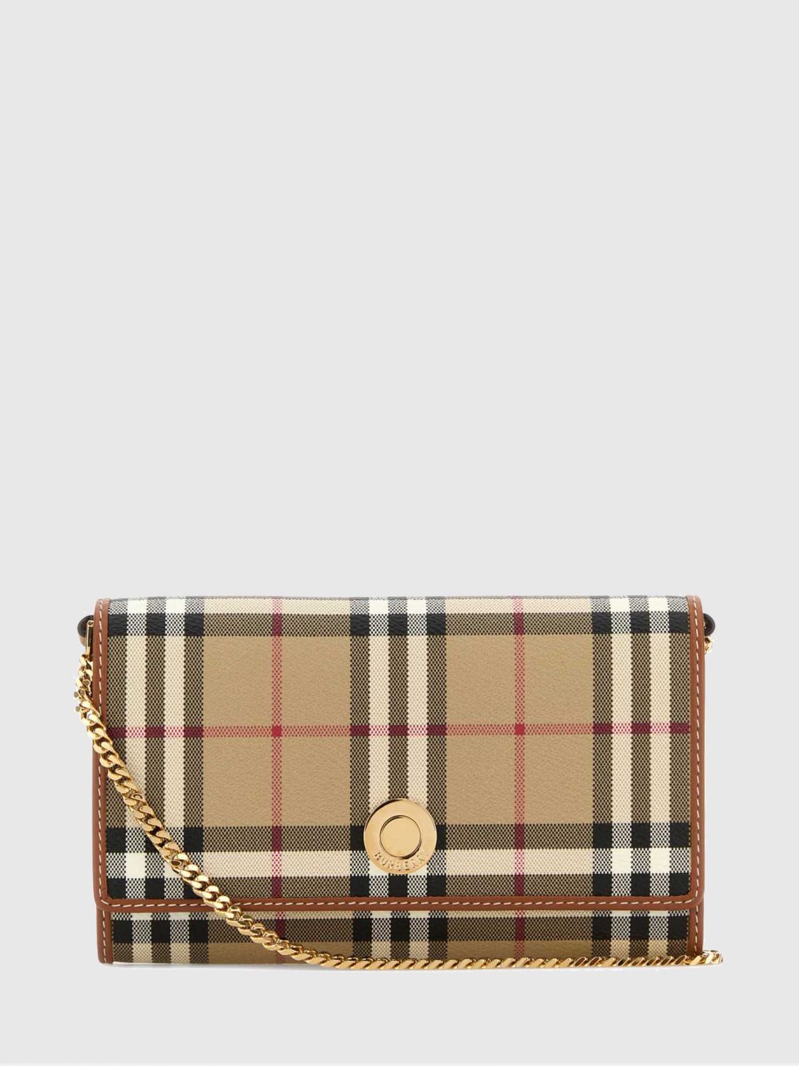 BURBERRY Wallet on Chain Tasche von aus beschichteter Baumwolle mit Check-Muster