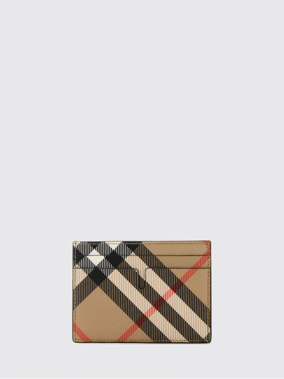 BURBERRY Flaches Kartenetui von aus beschichteter Baumwolle mit Vintage Check
