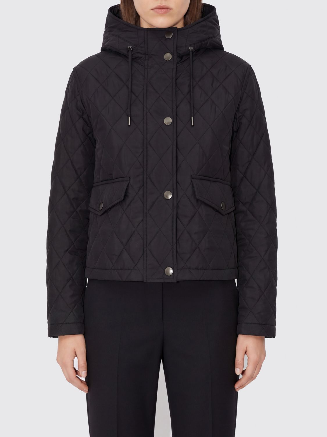 BURBERRY Gesteppte Nylonjacke mit Kapuze und Check-Innenfutter