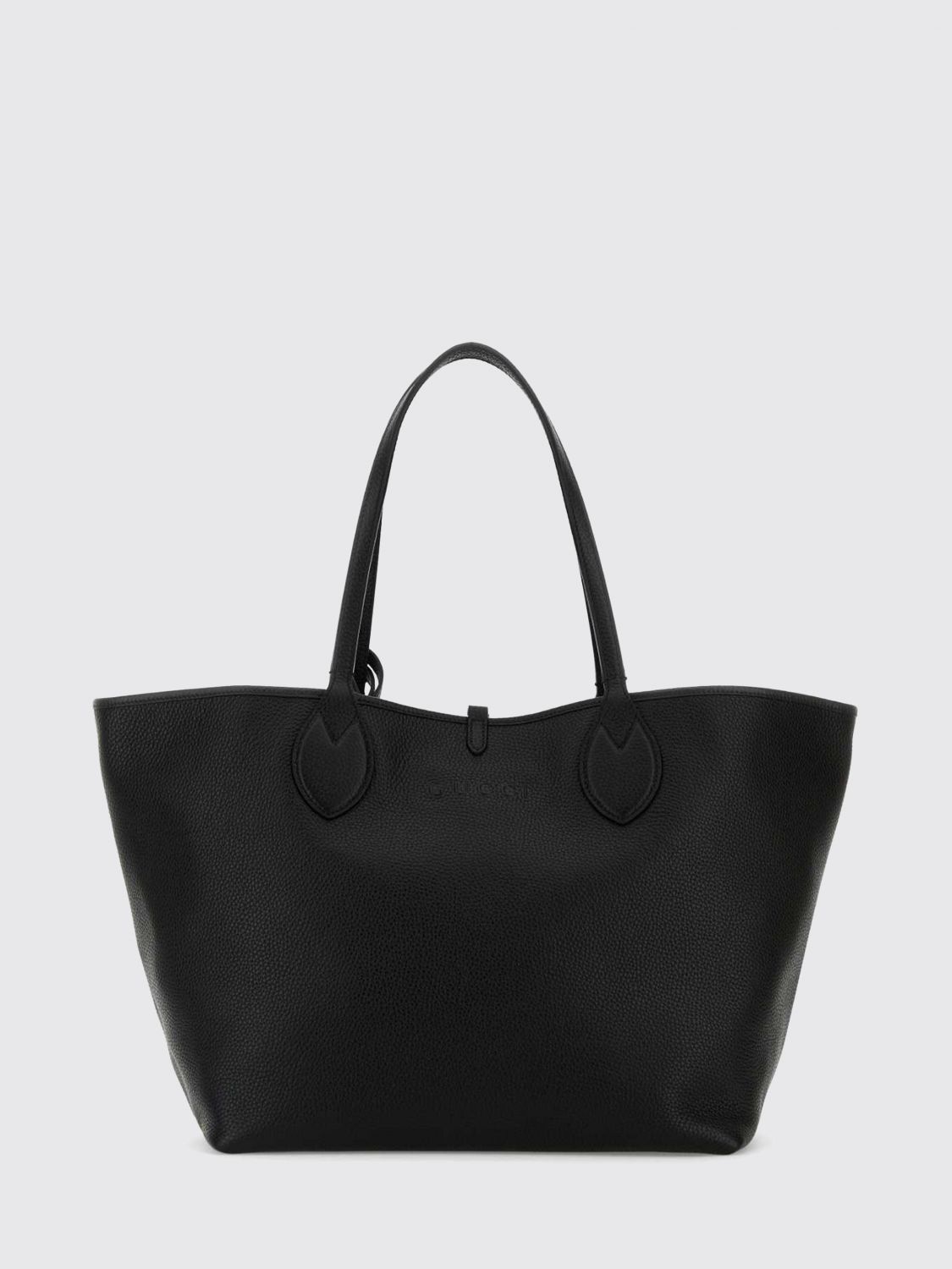 GUCCI Reversible Shoulder Bag in Grained Leather and Logo Fabric