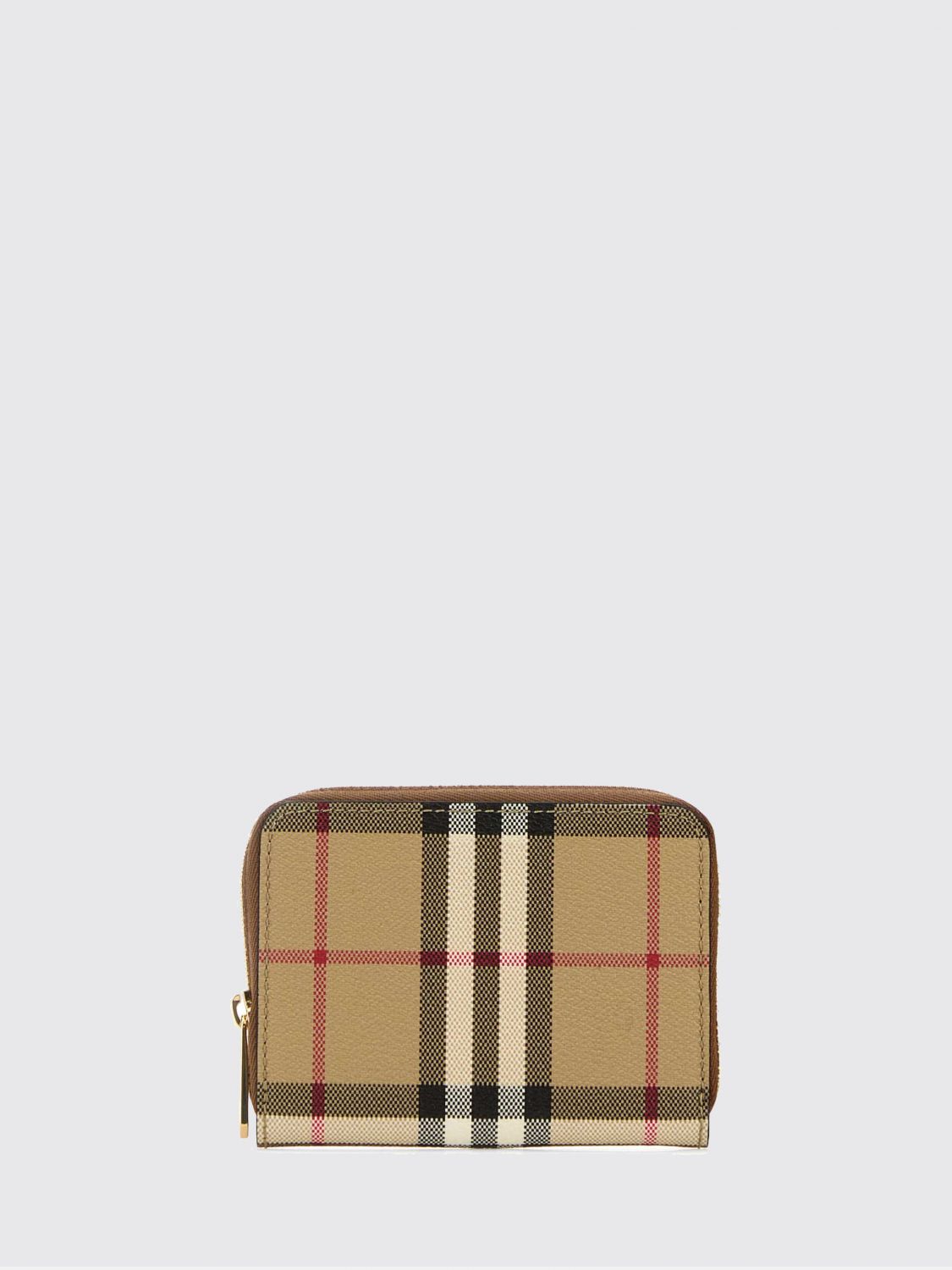 Burberry Vintage Check Coated Cotton Continental Zip Wallet