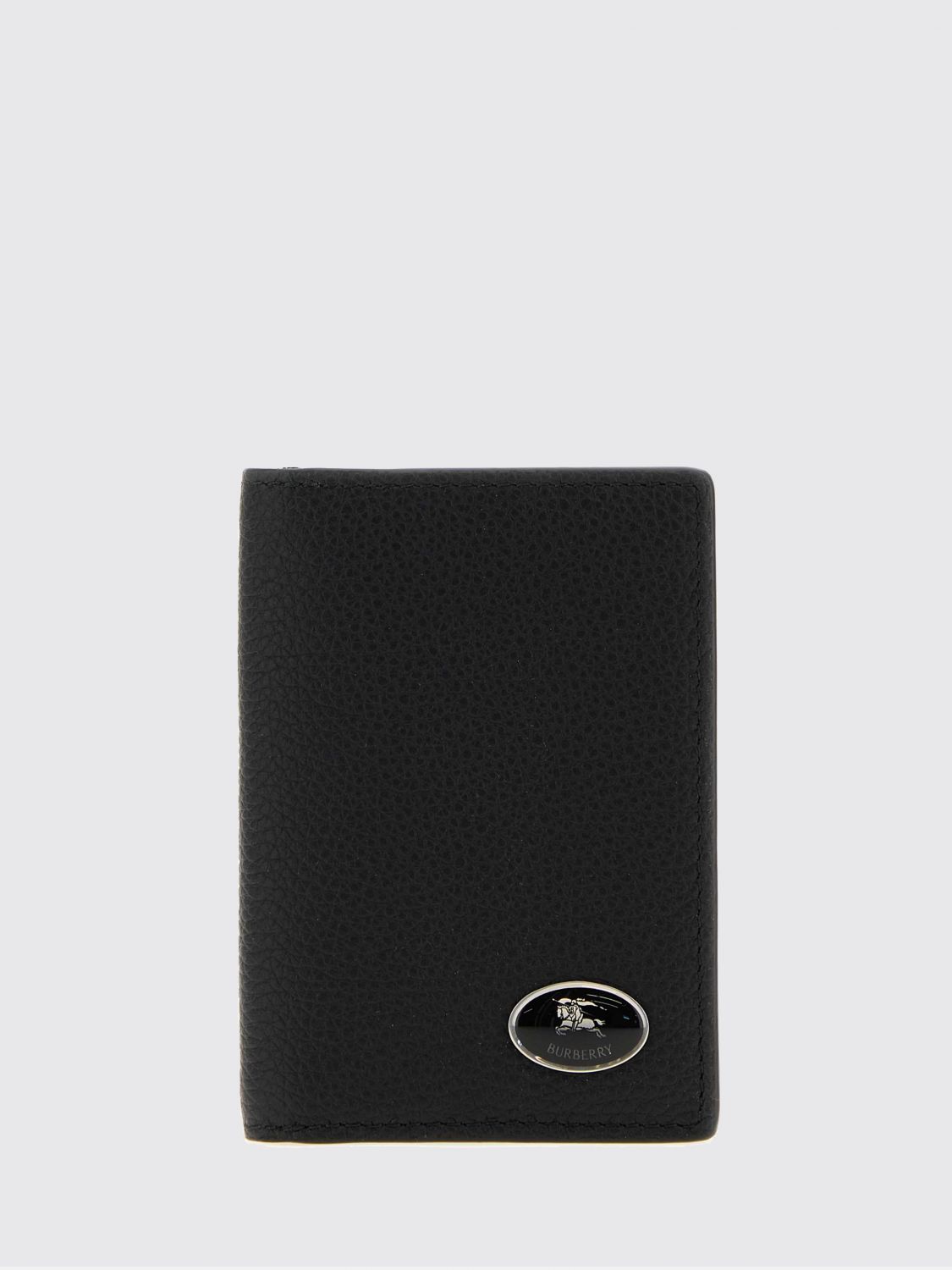 Burberry Grained Calfskin Bifold Card Holder with Front Logo