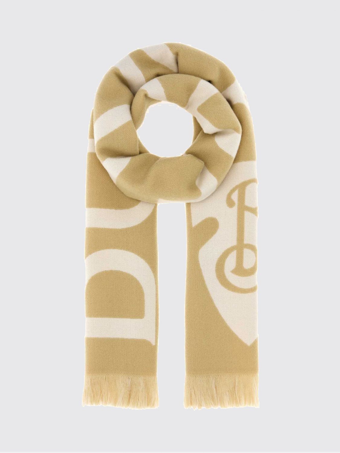 BURBERRY Wollschal von mit Kontrastlogo und Fransenkanten