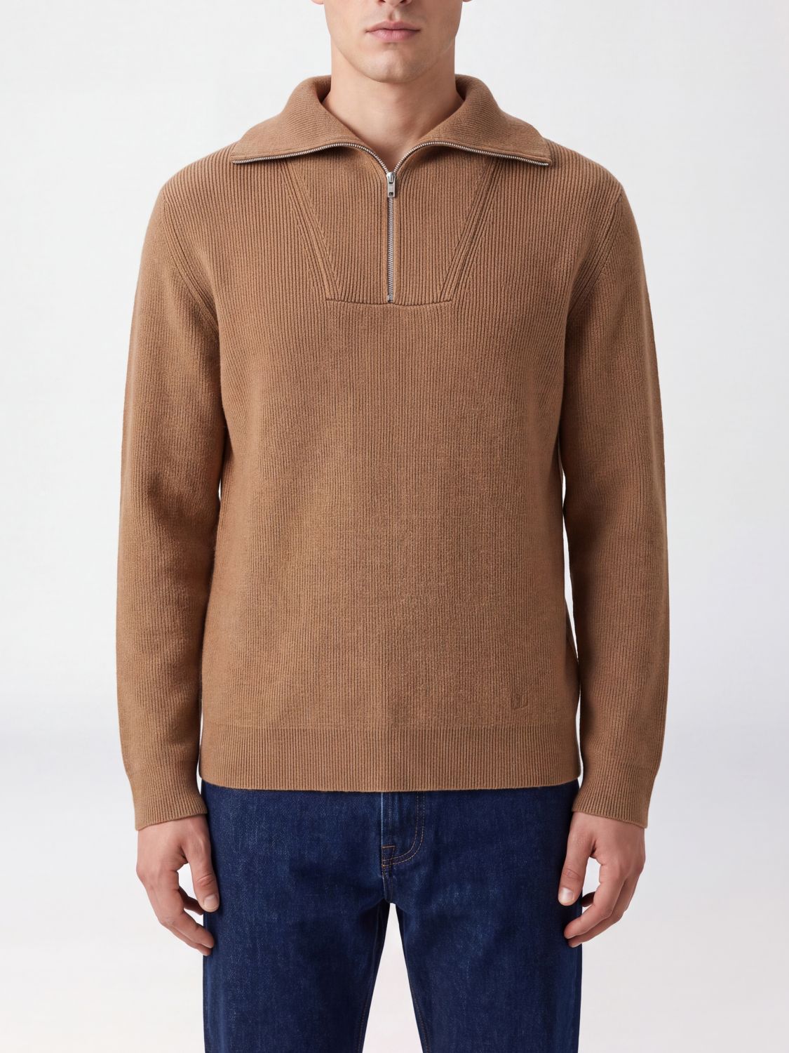VALENTINO GARAVANI Baumwoll-Rollkragenpullover mit halbem Reißverschluss