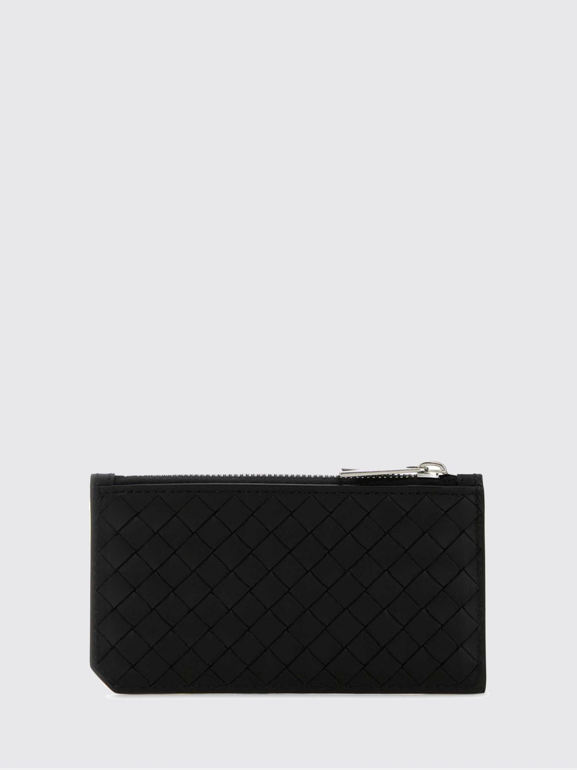 BOTTEGA VENETA Intrecciato Leather Flat Card Holder with Zip Pocket